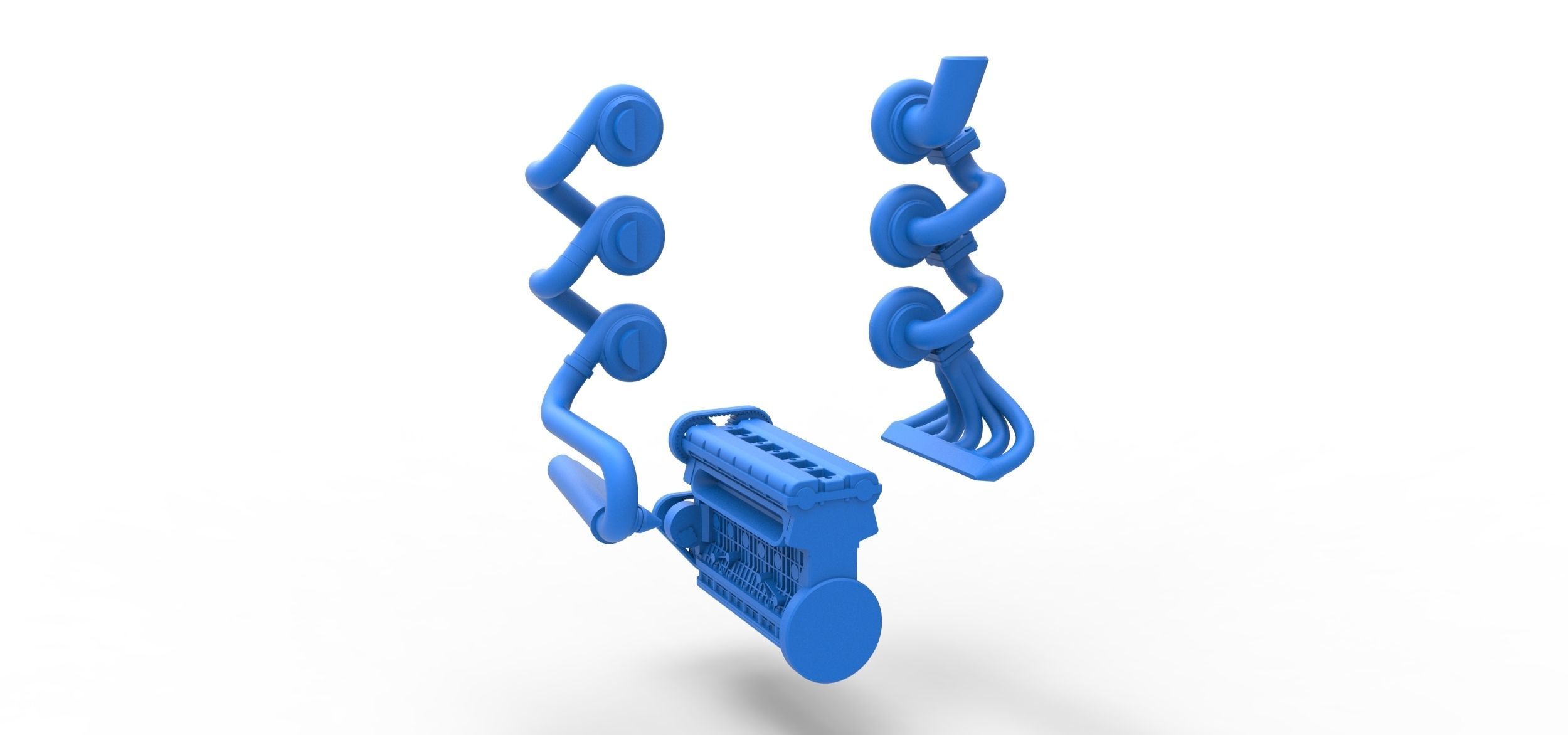 Triple Turbo straight-six engine Scale 1 to 25 3D print model_19