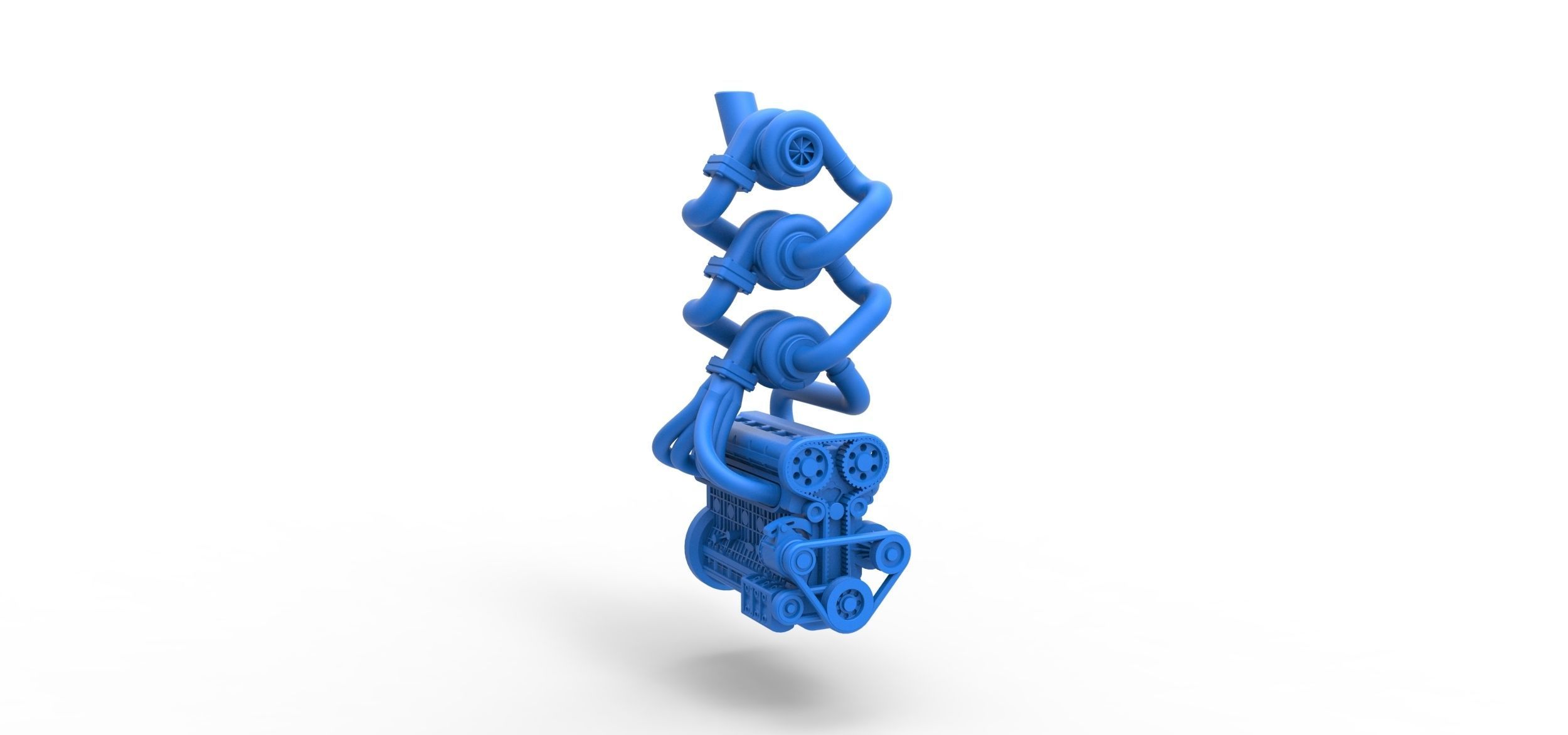 Triple Turbo straight-six engine Scale 1 to 25 3D print model_15