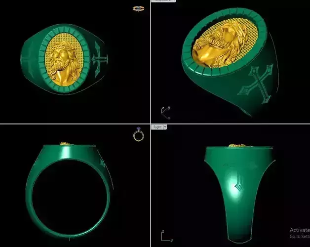 Jesus ring cnc and printing 3D print model 3D print model