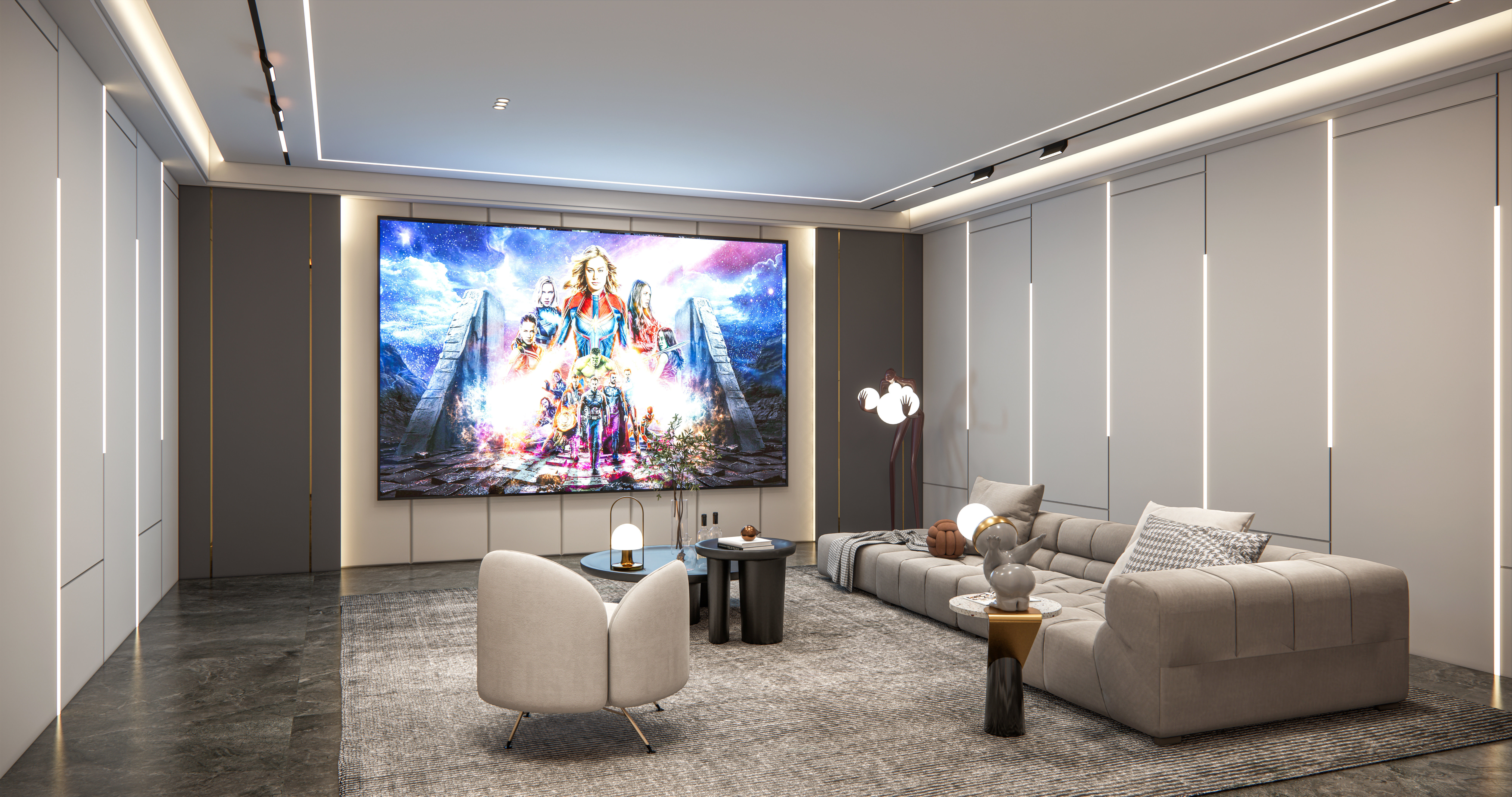 entertainment Audio Video visual room home cinema 3D model_8