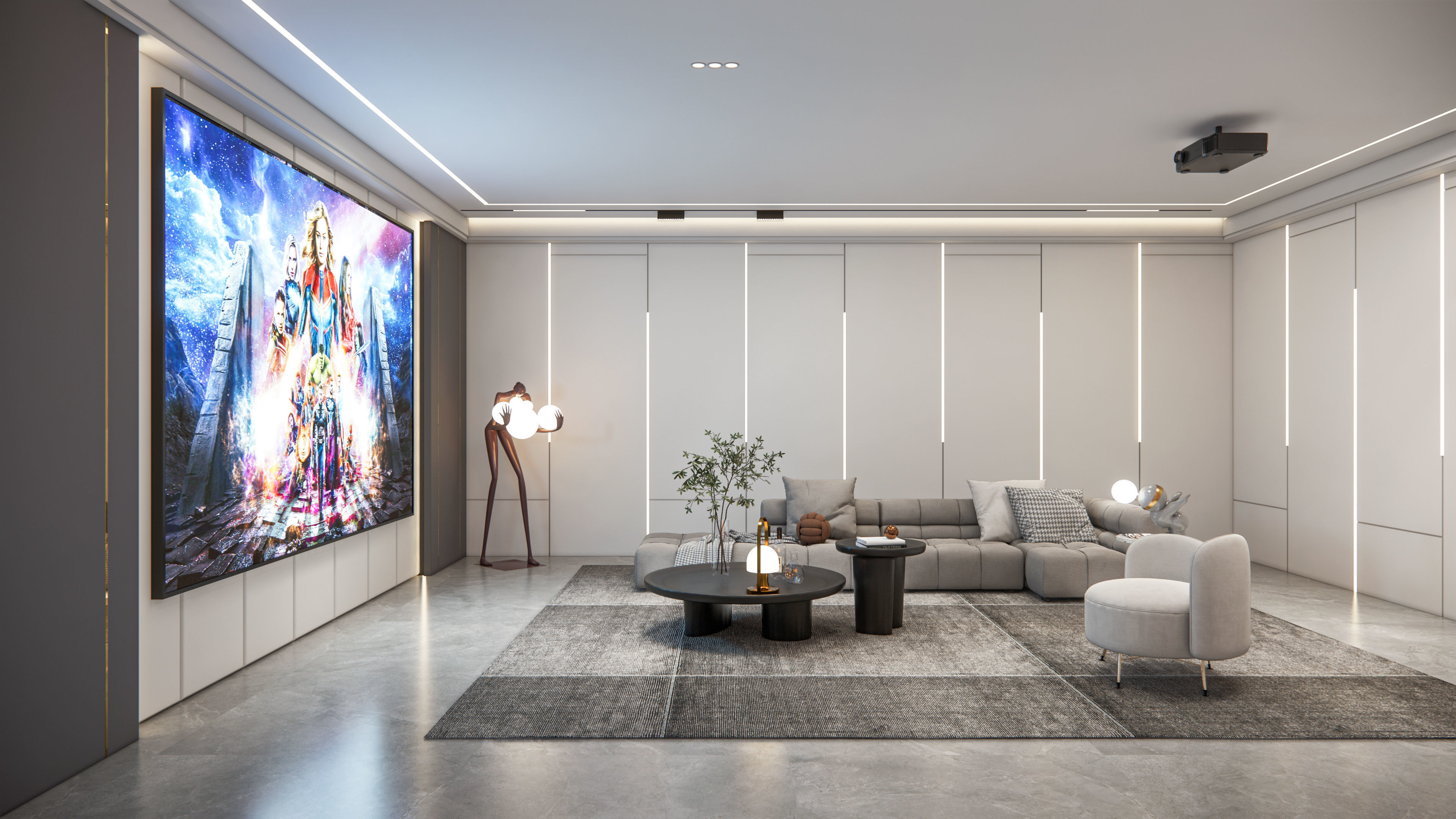 entertainment Audio Video visual room home cinema 3D model_1