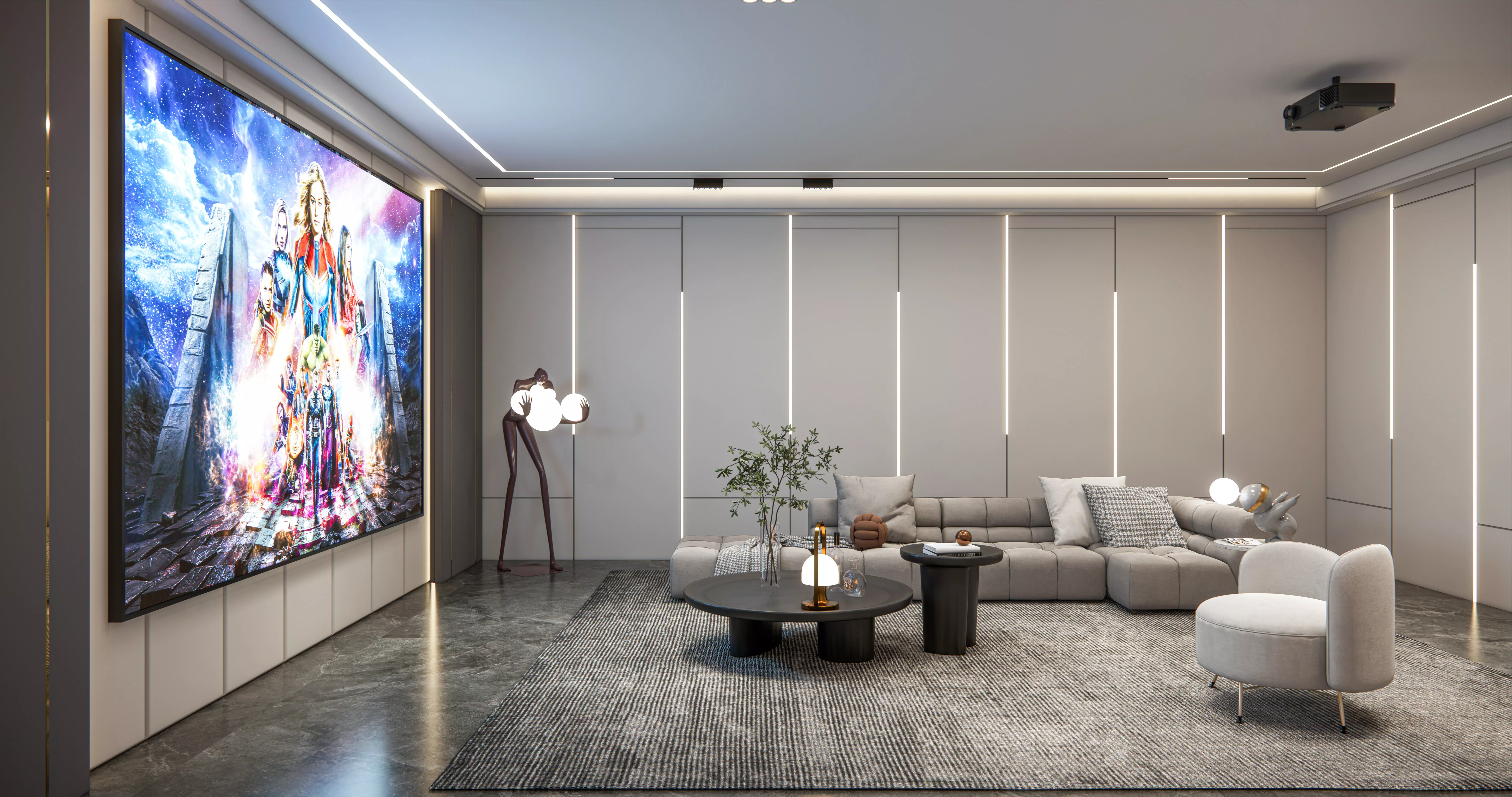 entertainment Audio Video visual room home cinema 3D model_0