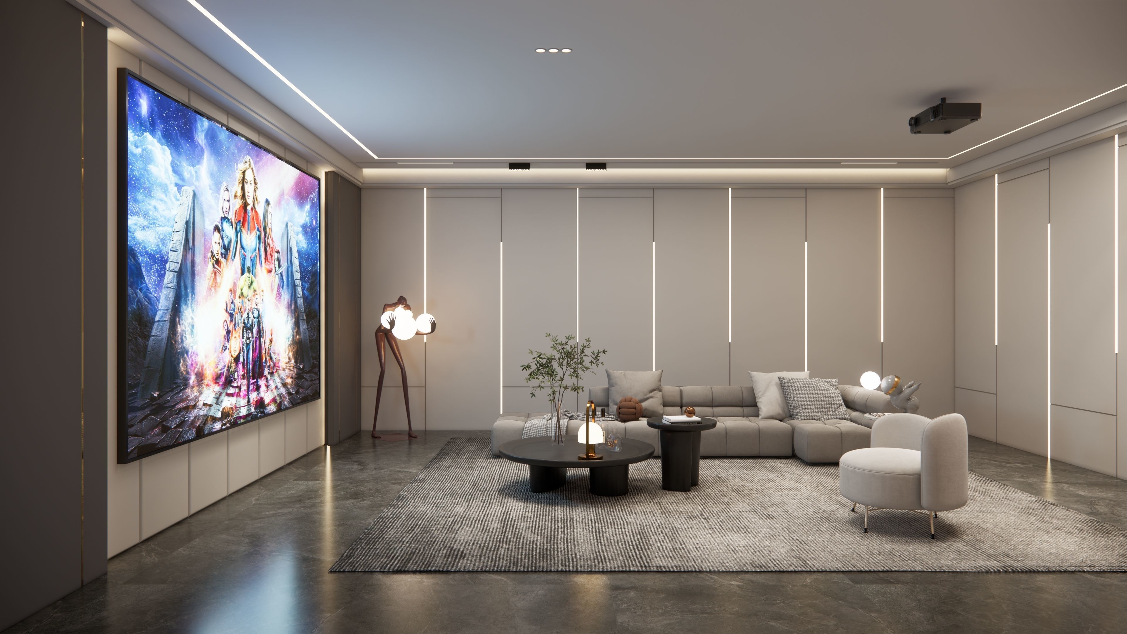 entertainment Audio Video visual room home cinema 3D model_2