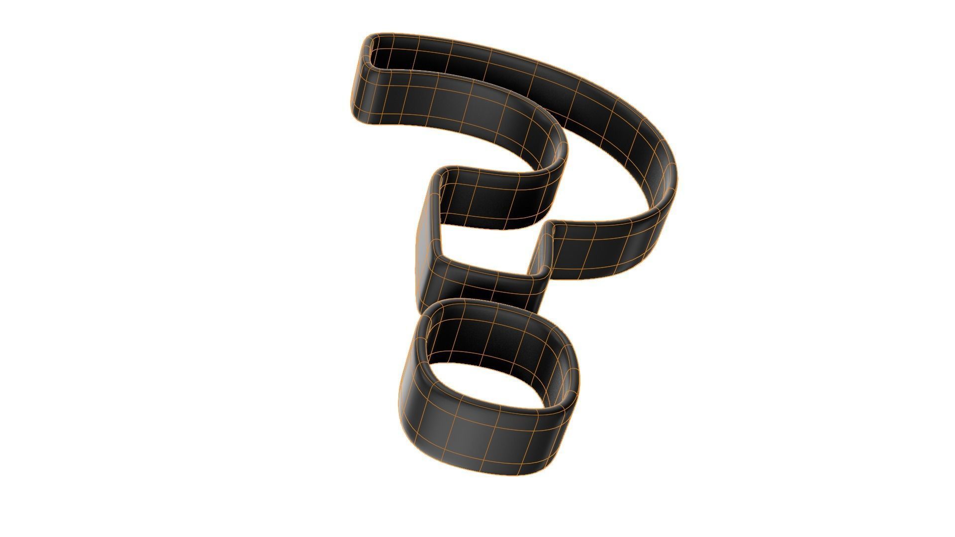 Questionmark Frame Version Low-poly 3D model_5