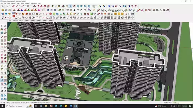 Interactive spaces in Apartments SketchUp model Master plan 3D model