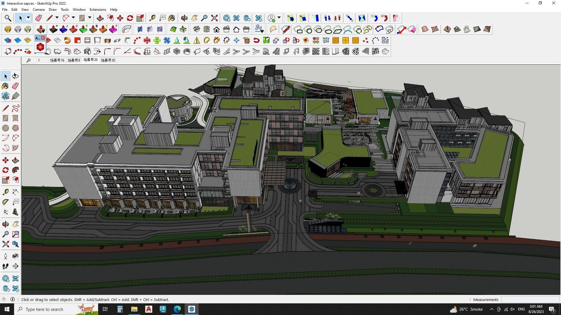 Sketchup education building 3d model 3D model_3