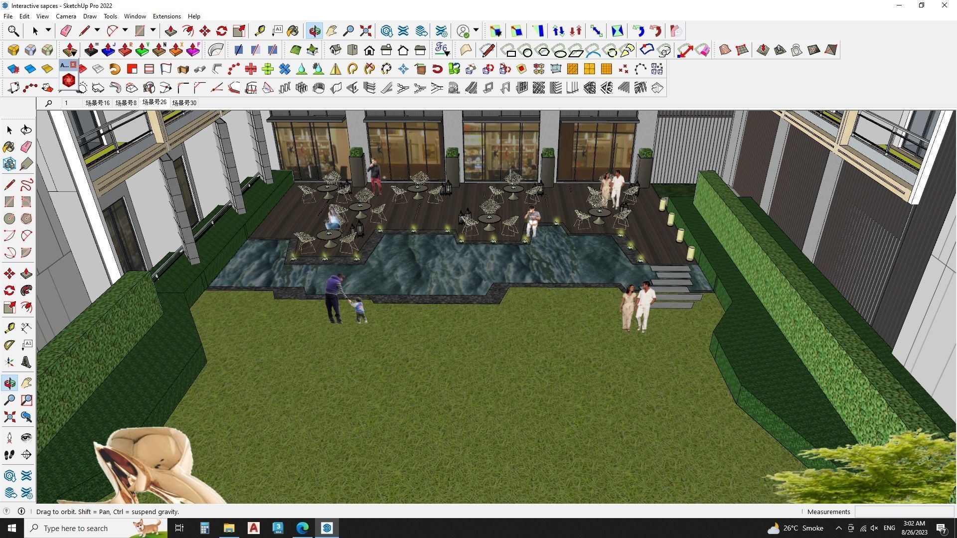 Sketchup education building 3d model 3D model_10