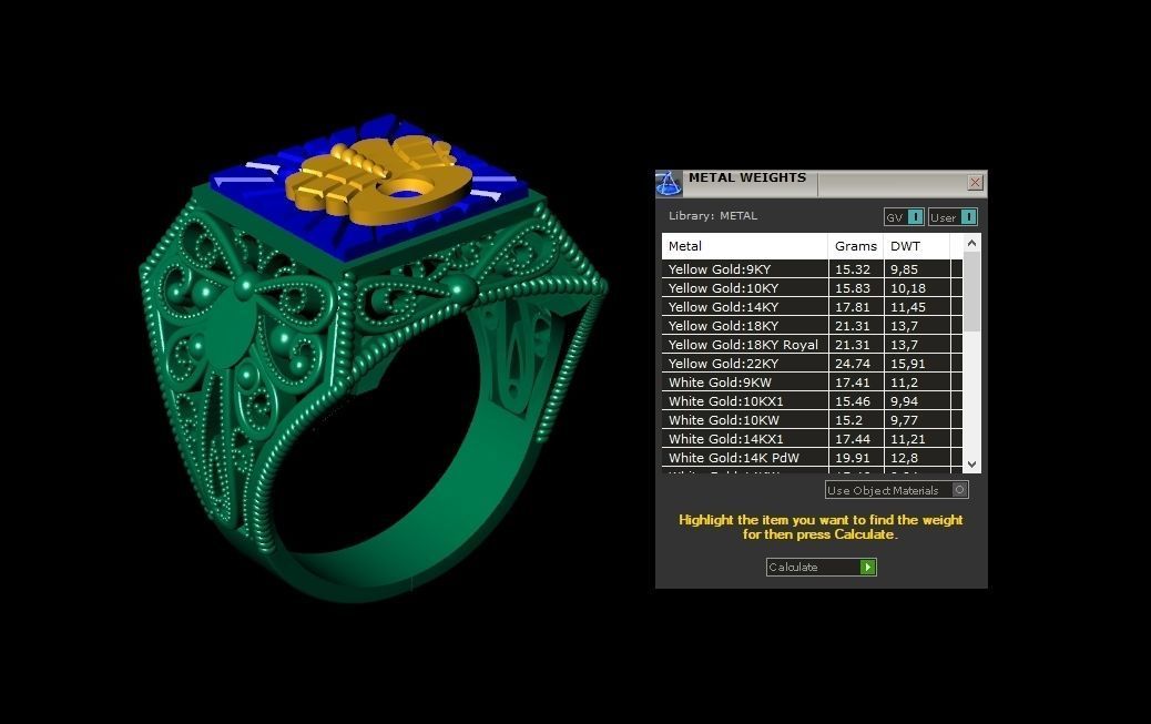 mens signet ring with a crown and patterns on the sides  901 3D print model_5