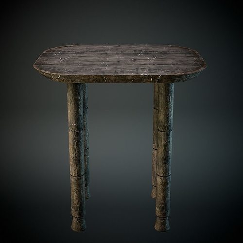 Dirty Old Stool Low-poly 3D model
