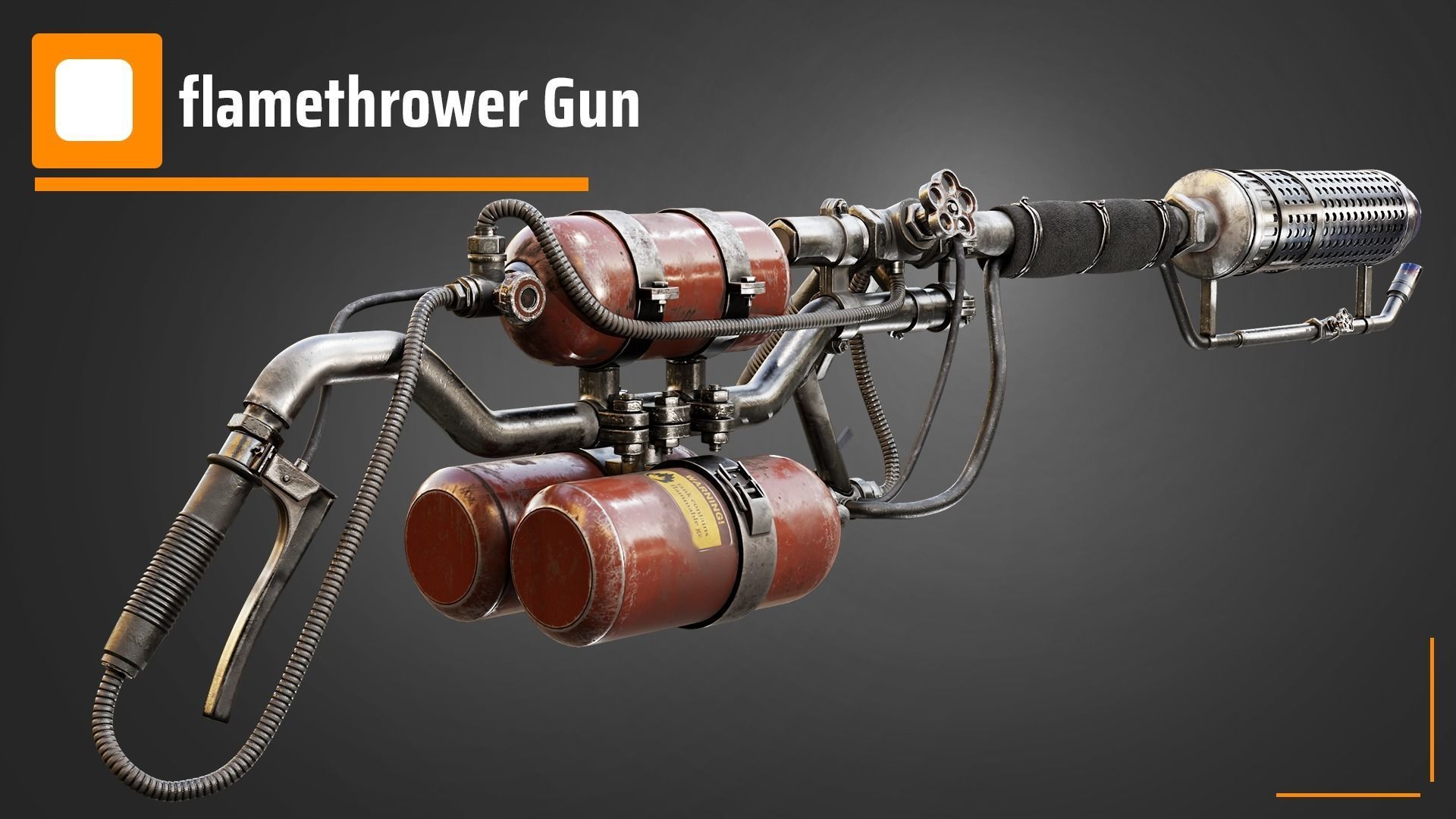 Flamethrower gun 3D model_5