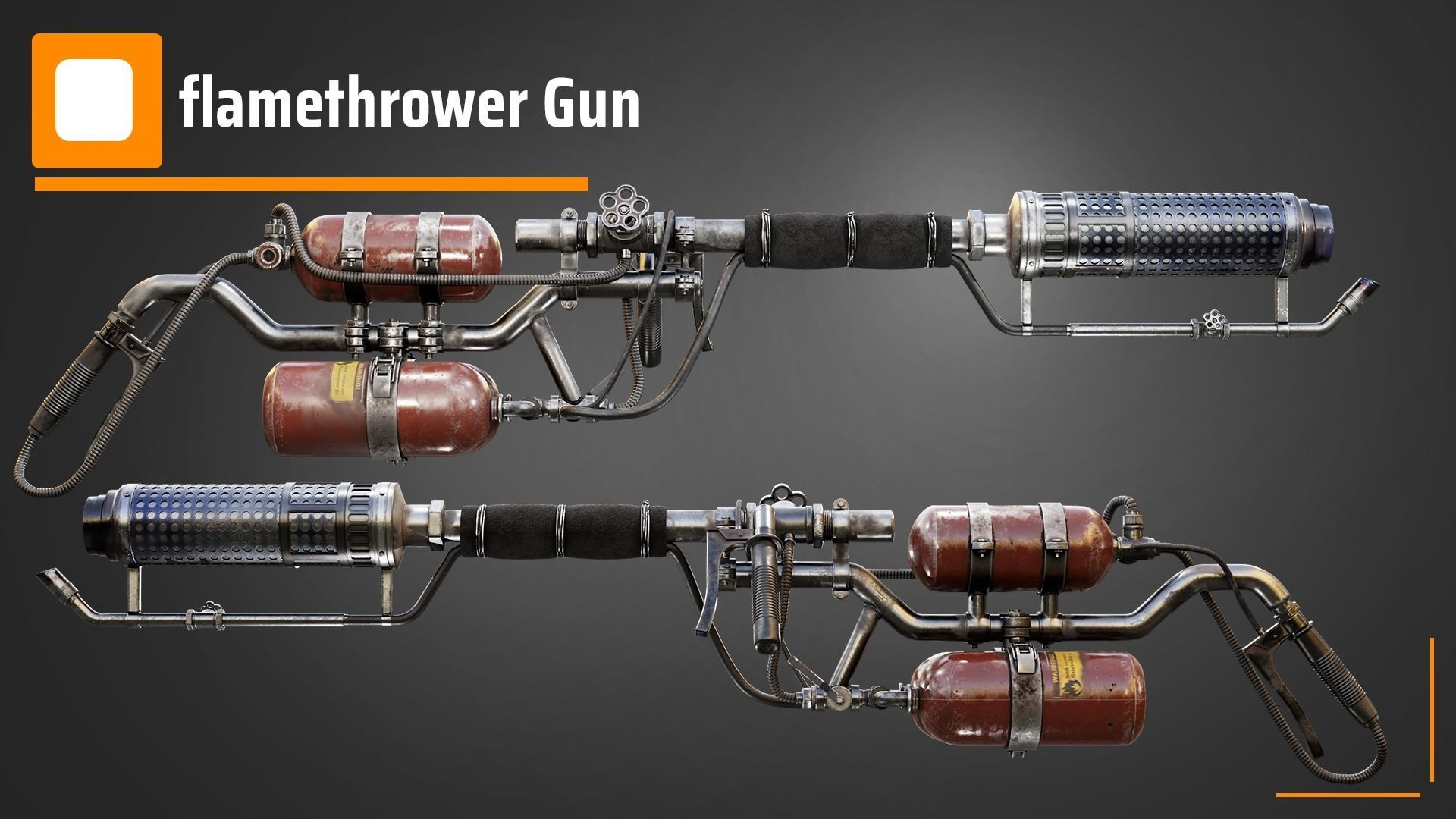 Flamethrower gun 3D model_2