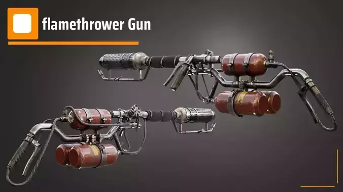 Flamethrower gun 3D model