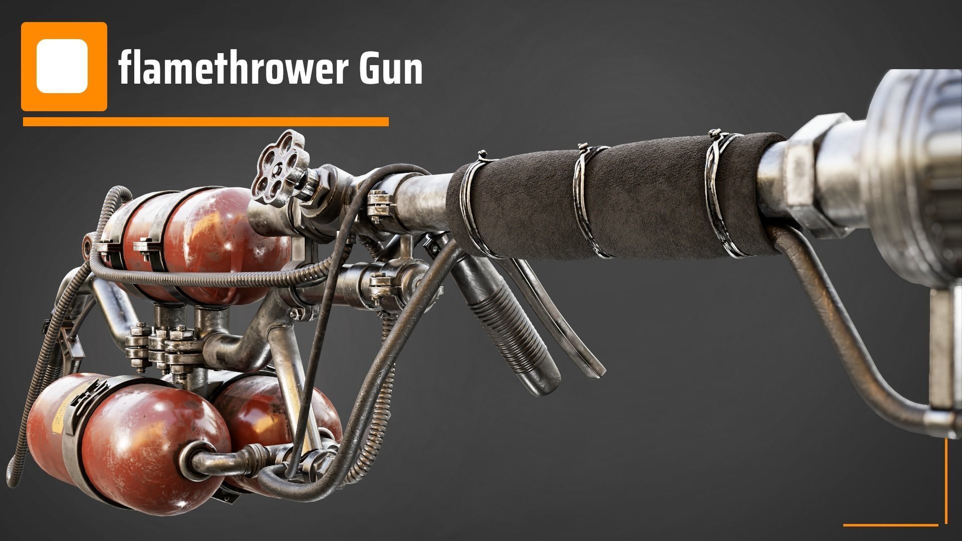 Flamethrower gun 3D model_3