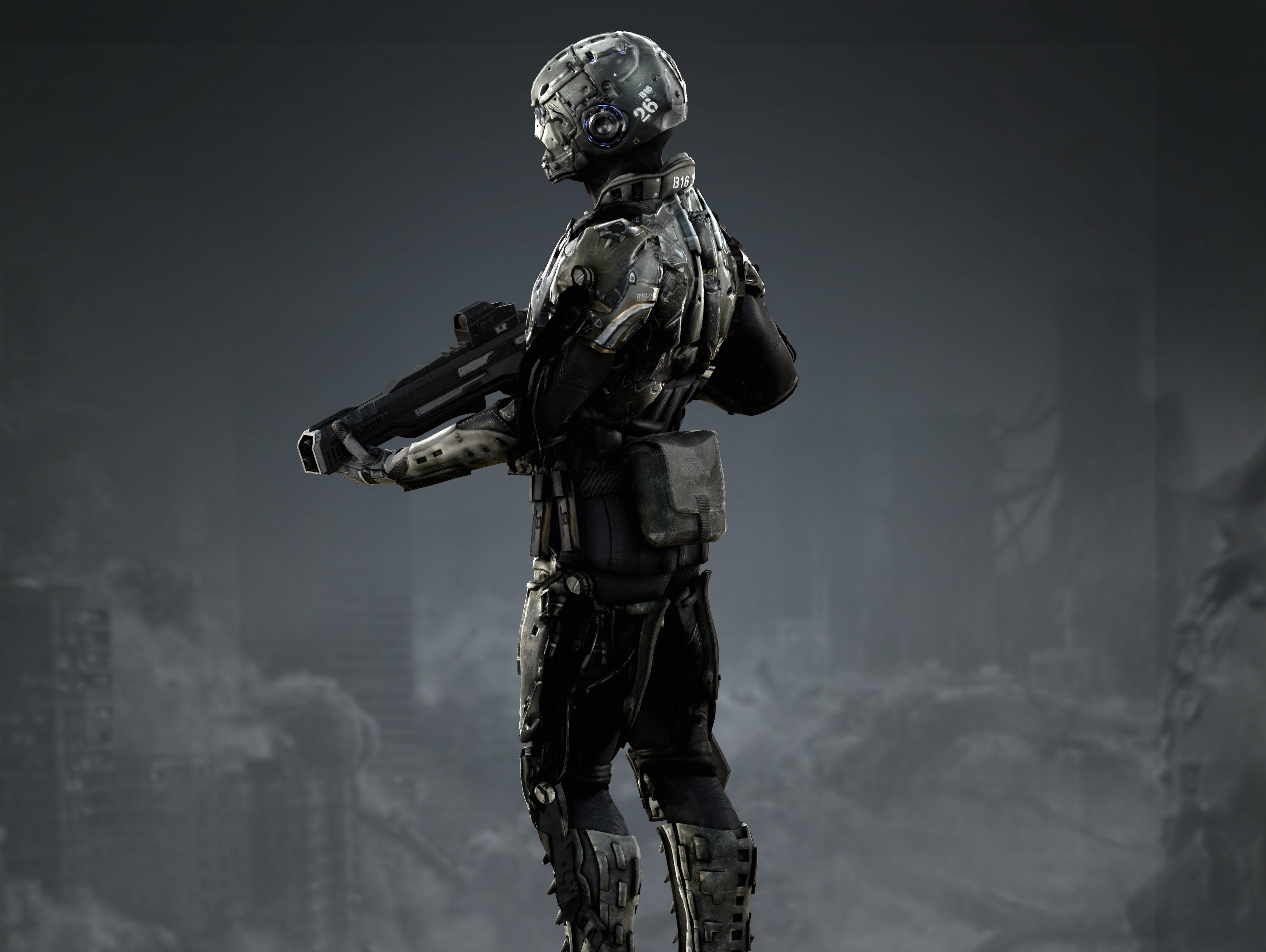 Elite Soldier from Warriors of Future  Low-poly 3D model_10