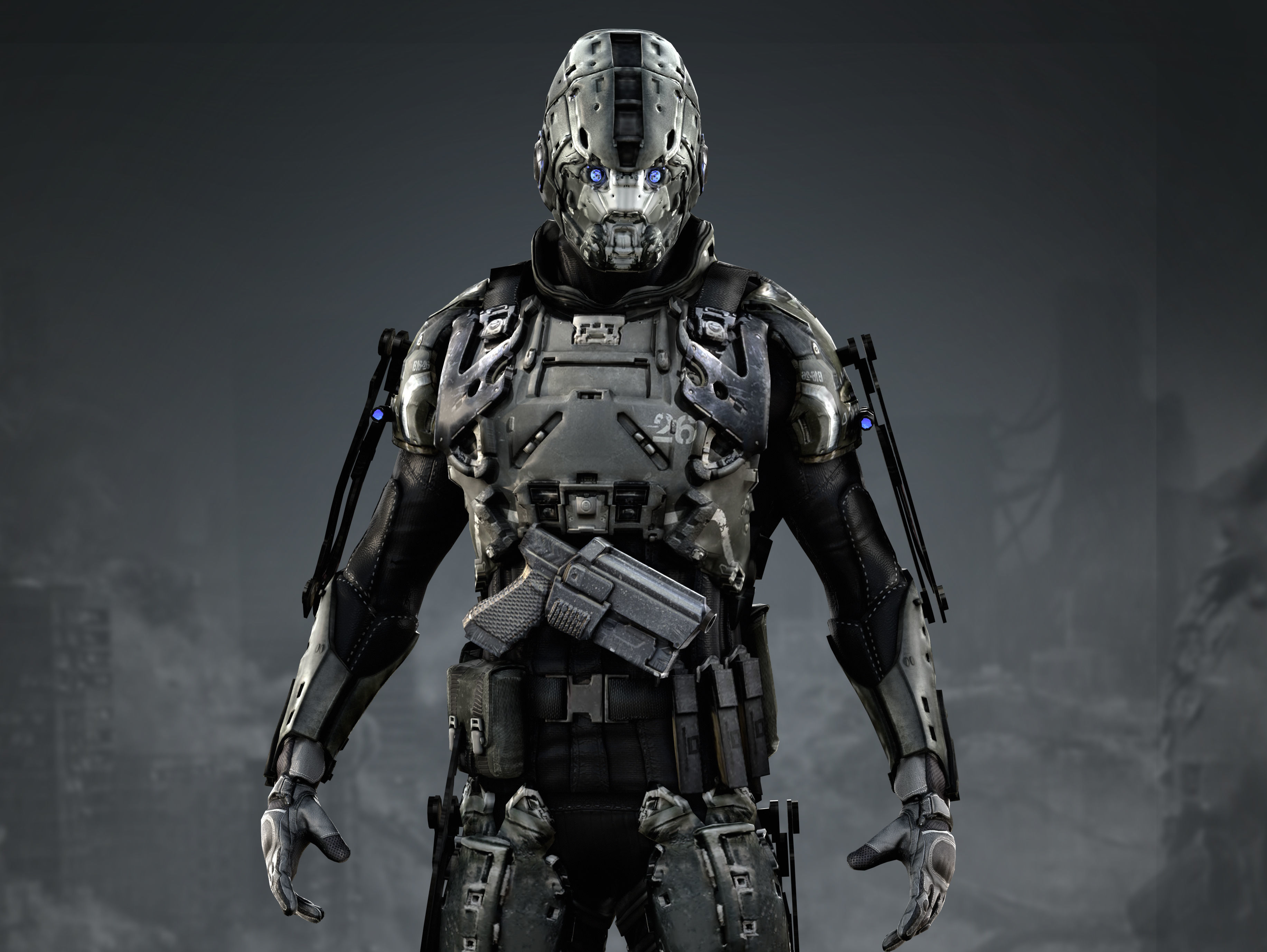 Elite Soldier from Warriors of Future  Low-poly 3D model_2