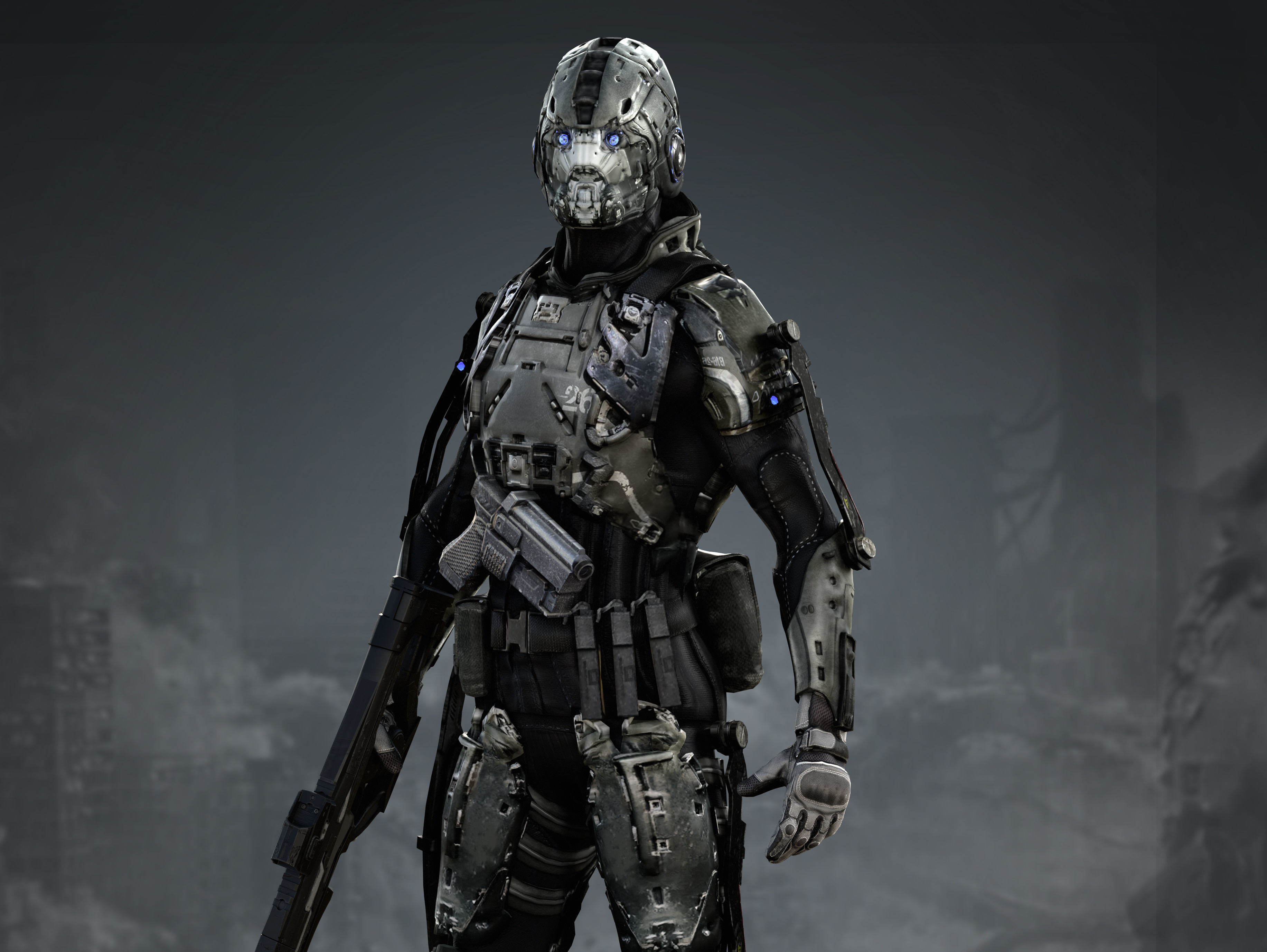 Elite Soldier from Warriors of Future  Low-poly 3D model_5