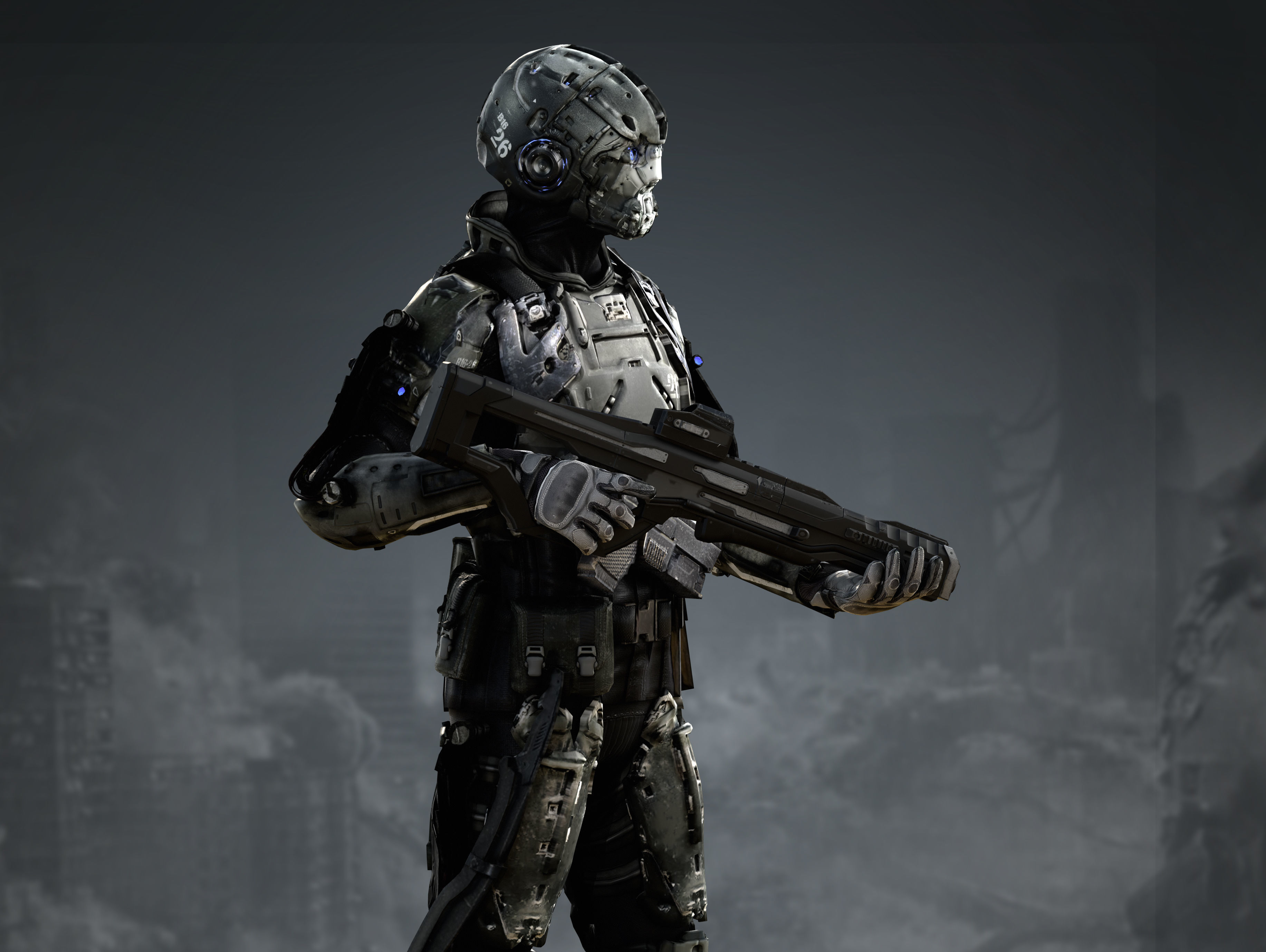 Elite Soldier from Warriors of Future  Low-poly 3D model_11