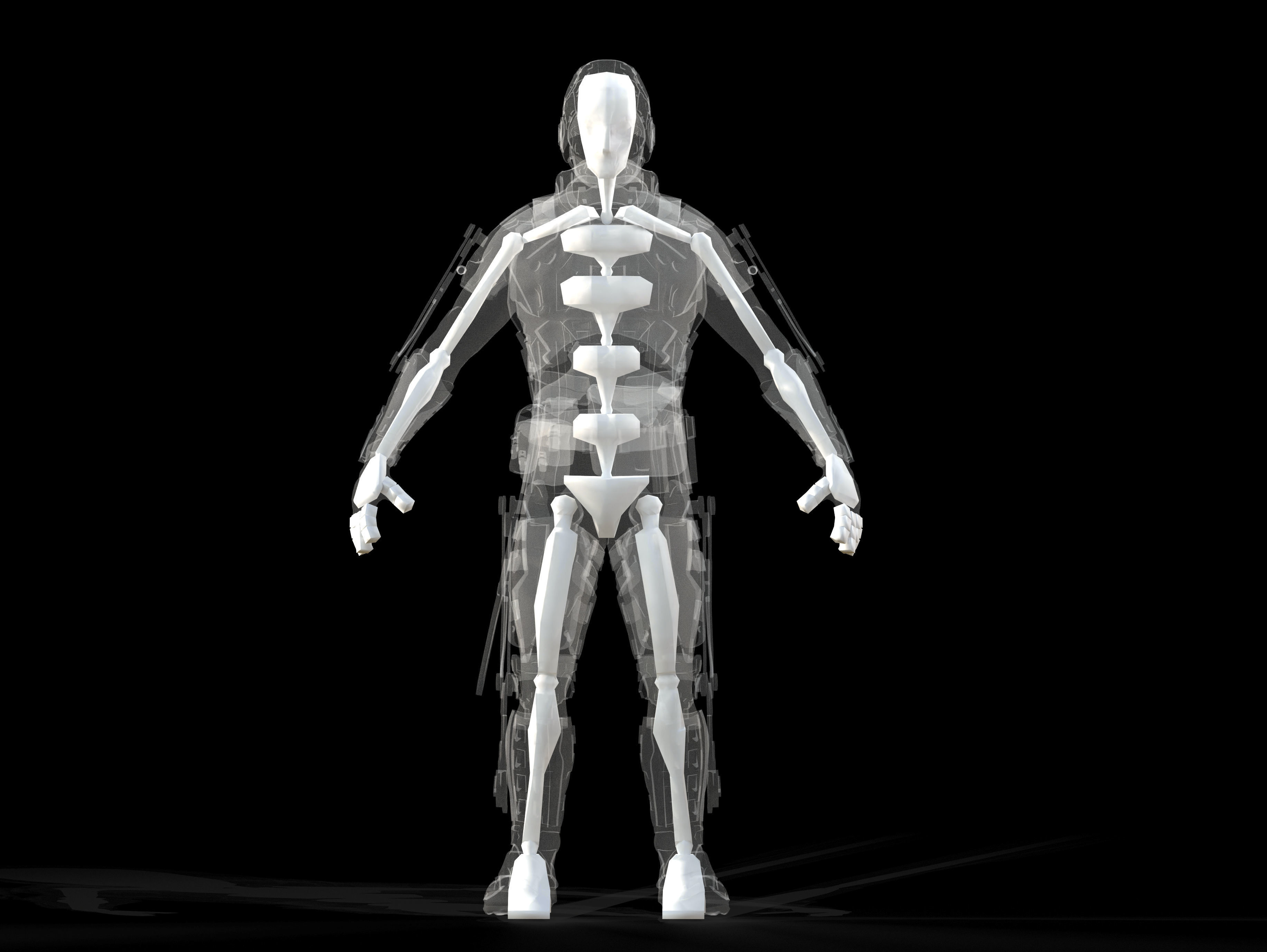 Elite Soldier from Warriors of Future  Low-poly 3D model_15