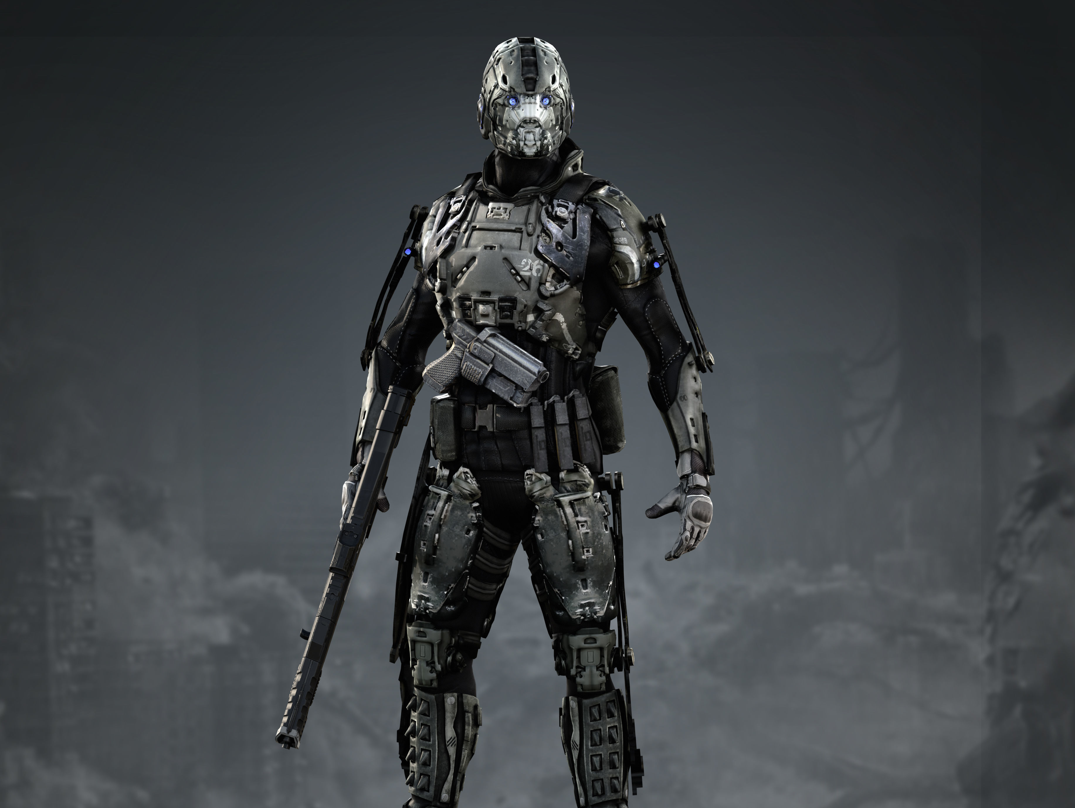 Elite Soldier from Warriors of Future  Low-poly 3D model_7