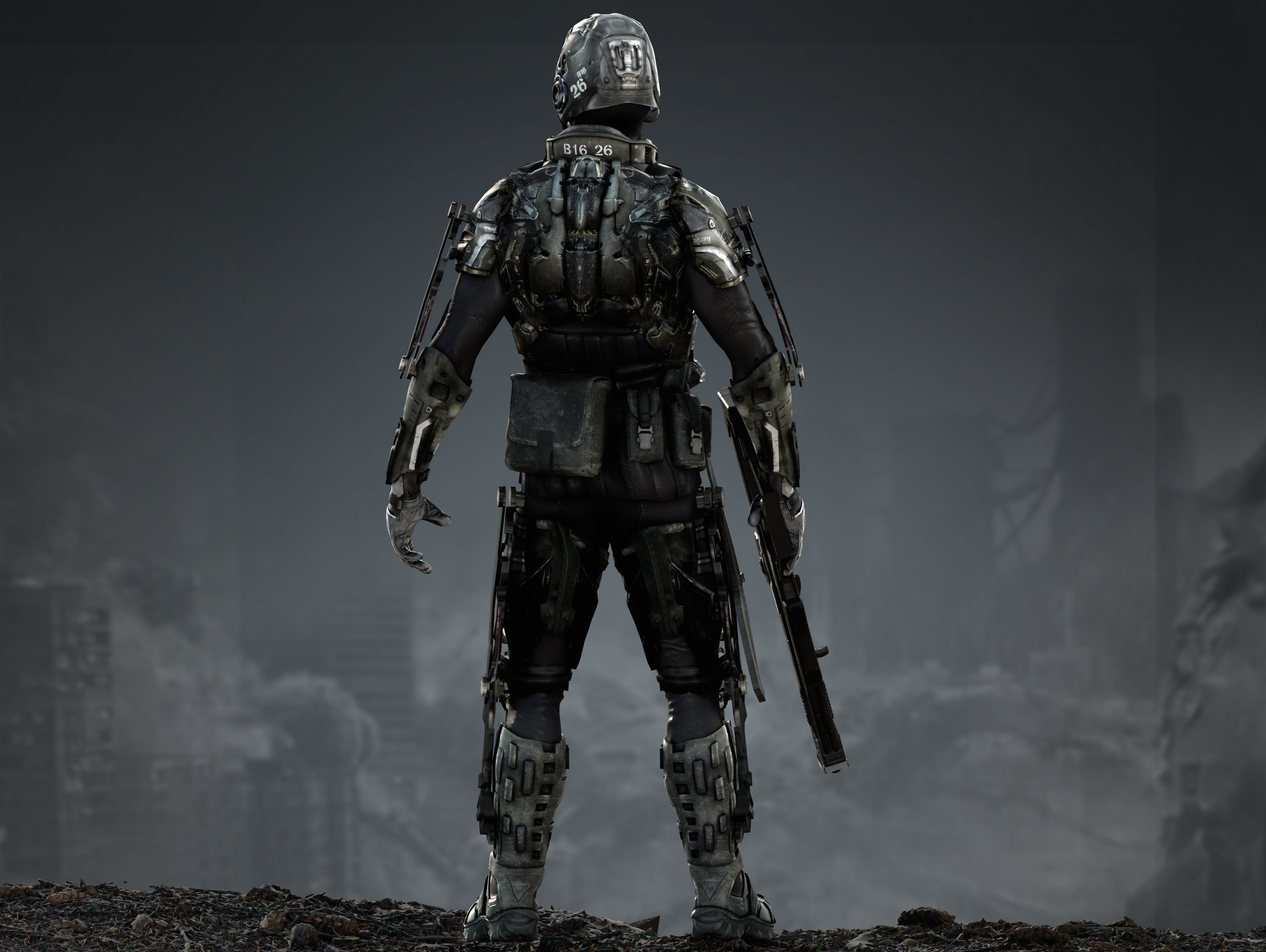 Elite Soldier from Warriors of Future  Low-poly 3D model_9