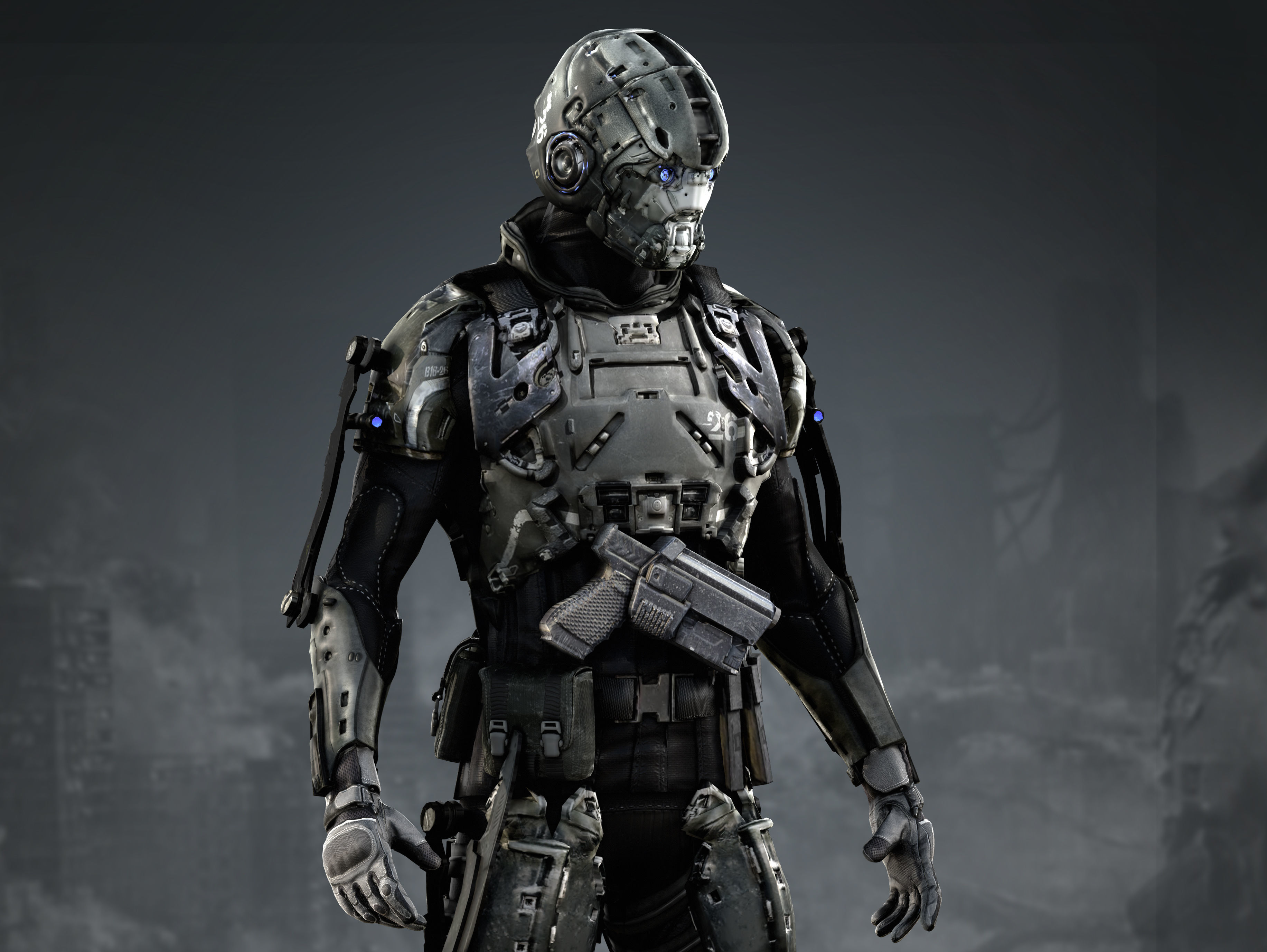 Elite Soldier from Warriors of Future  Low-poly 3D model_4