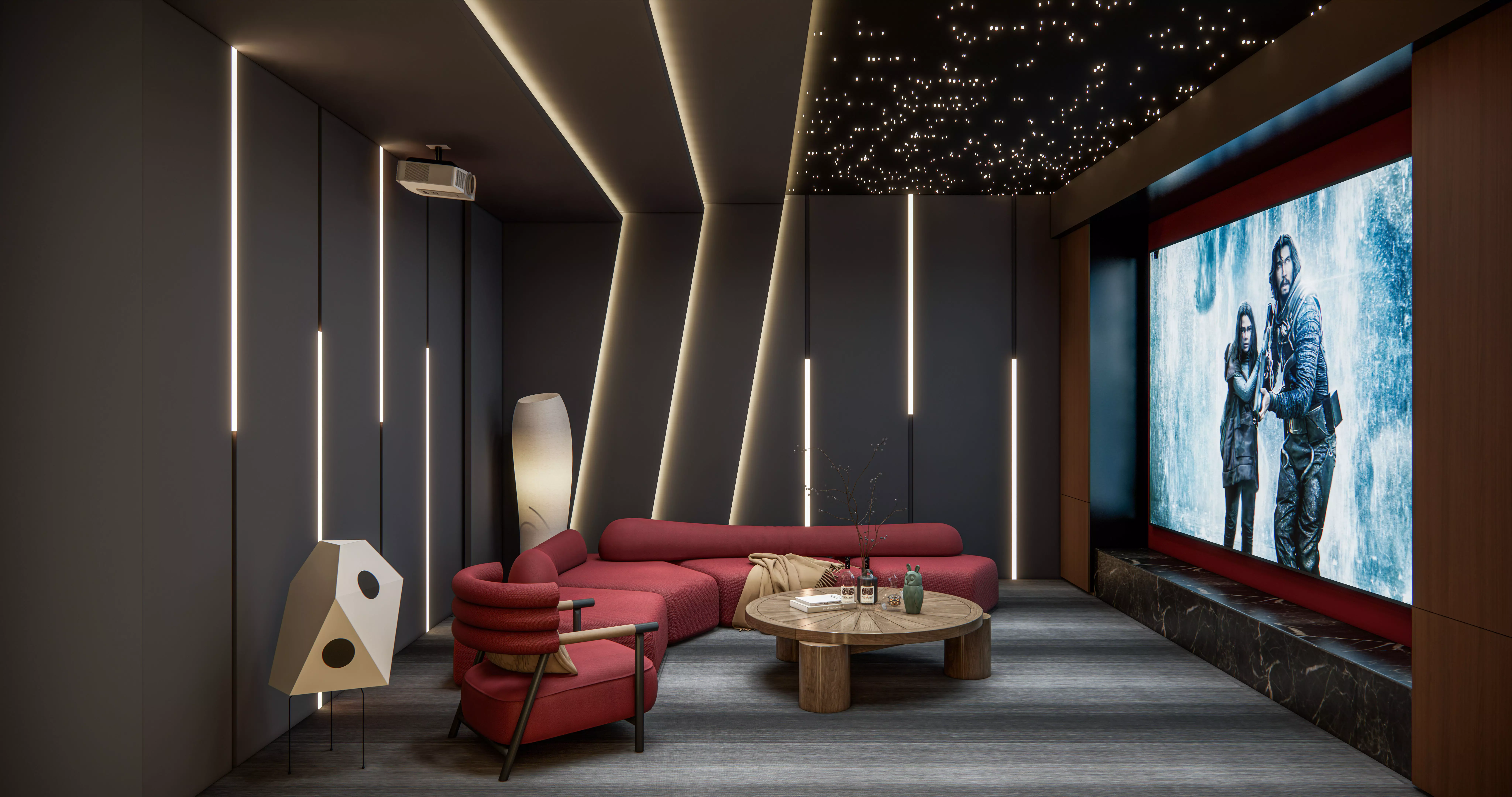 Home entertainment audio video visual room  Home cinema 3D model_0