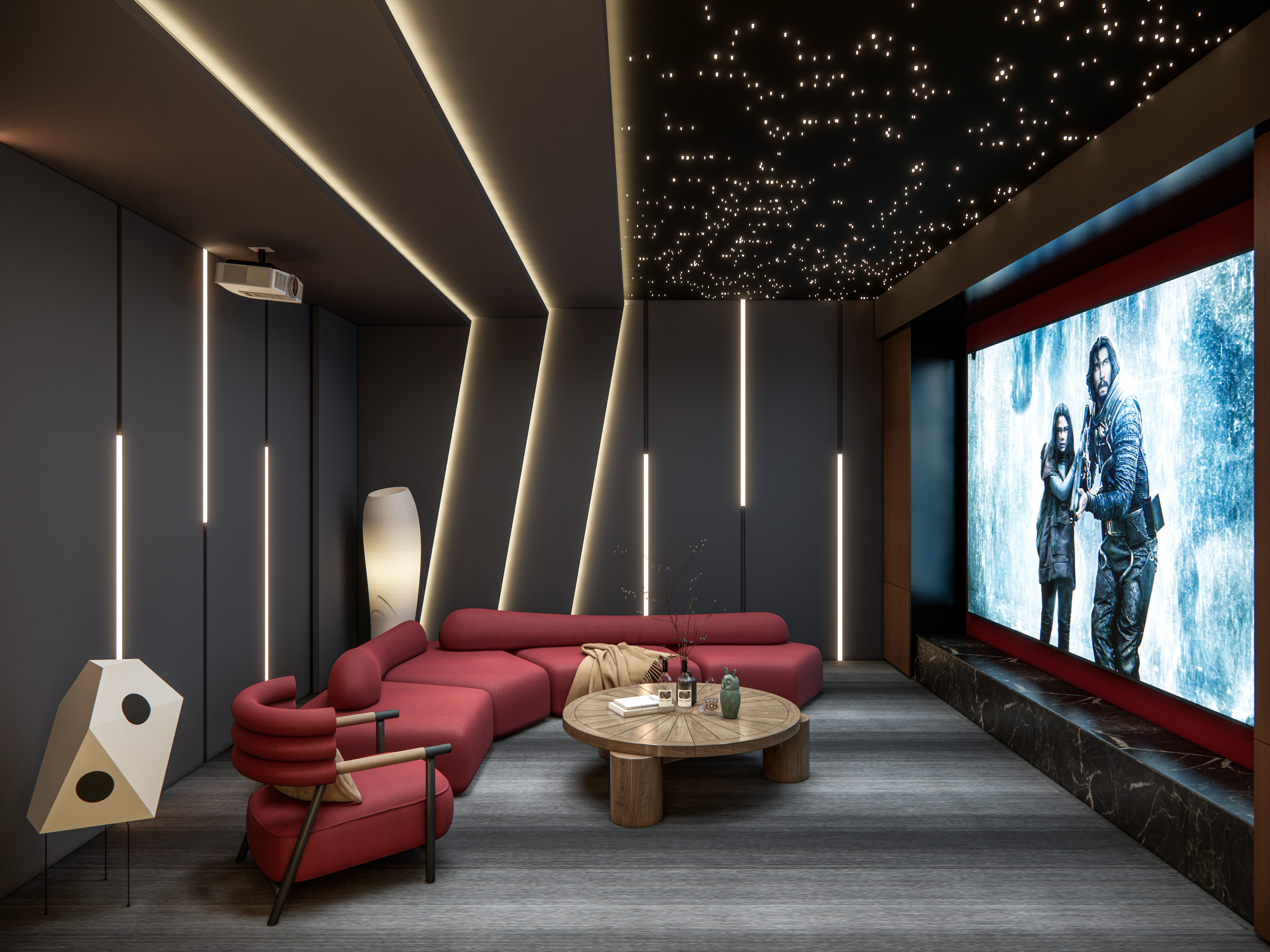 Home entertainment audio video visual room  Home cinema 3D model_2