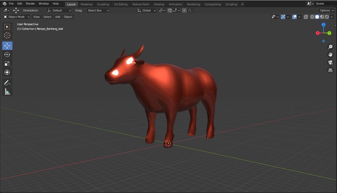 Cow base mesh Low-poly 3D model_10