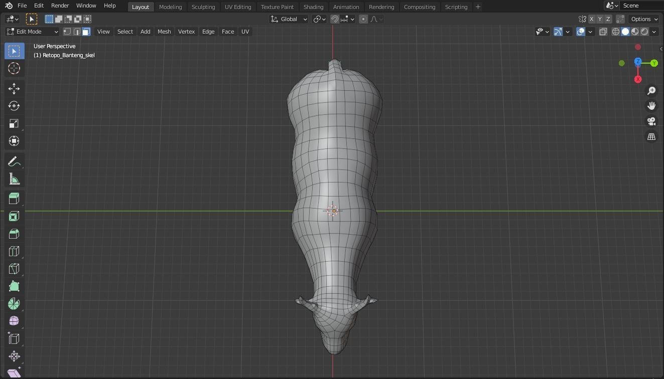 Cow base mesh Low-poly 3D model_7