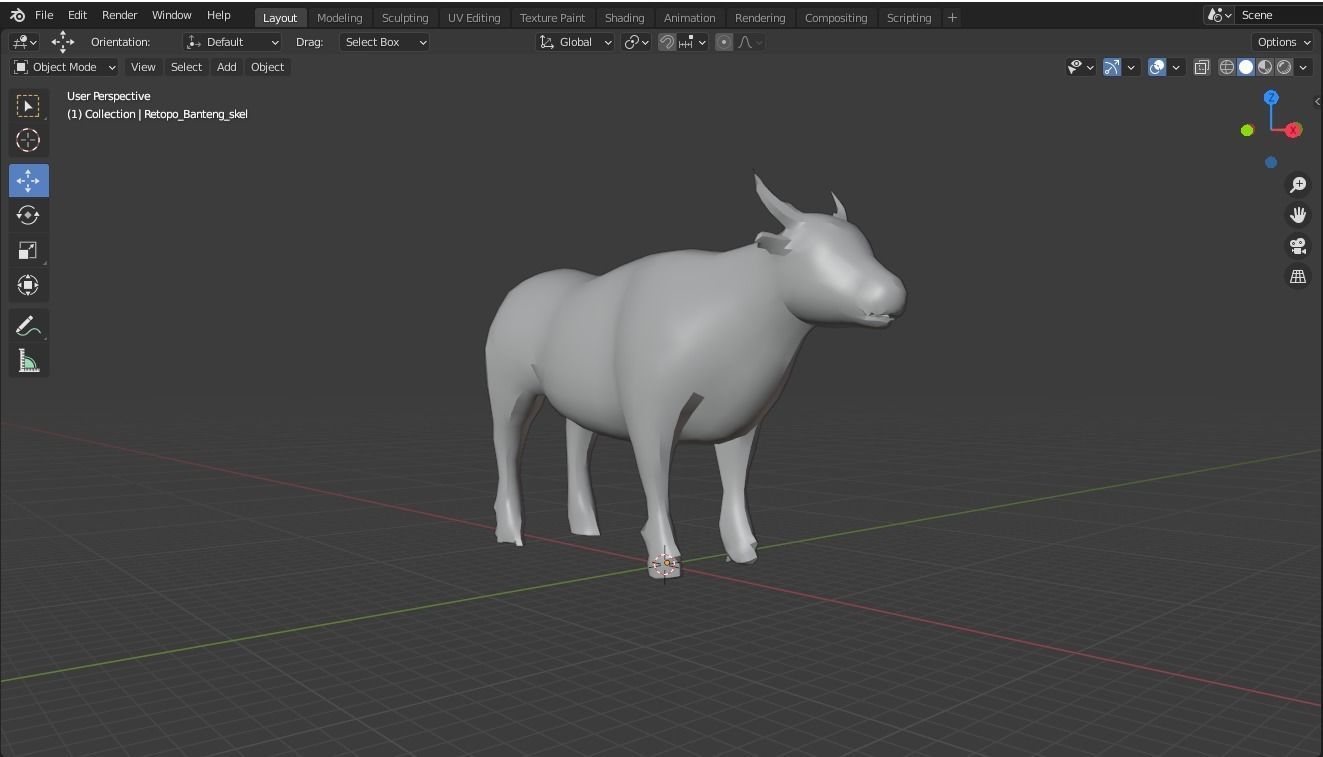 Cow base mesh Low-poly 3D model_9