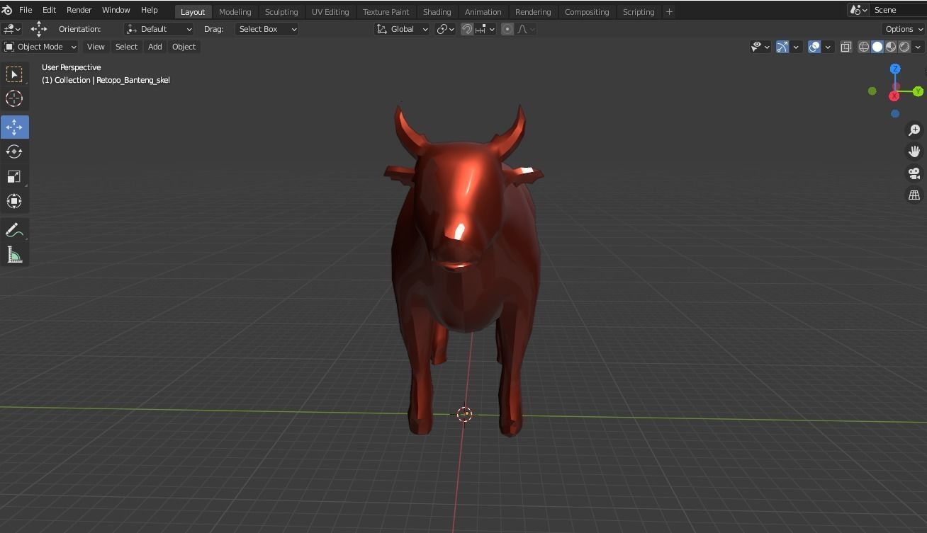 Cow base mesh Low-poly 3D model_12