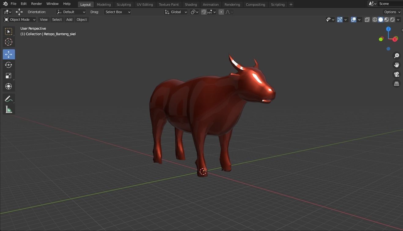Cow base mesh Low-poly 3D model_11