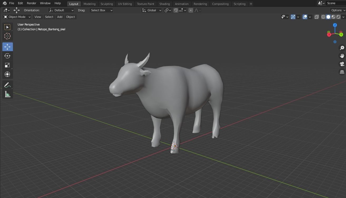Cow base mesh Low-poly 3D model_8