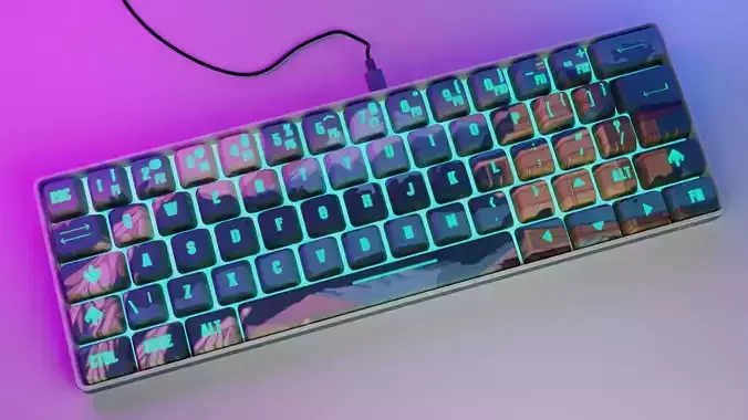 RGB Keyboard Low-poly 3D model