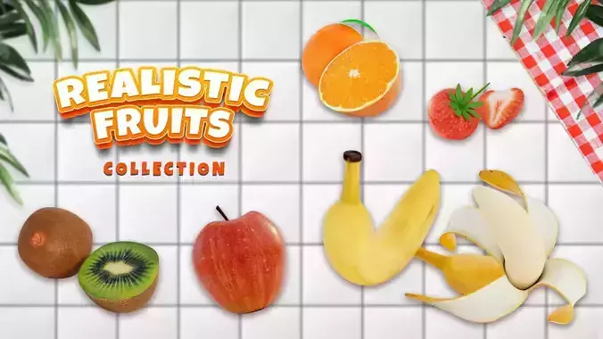Realistic Fruits  3D Model Collection