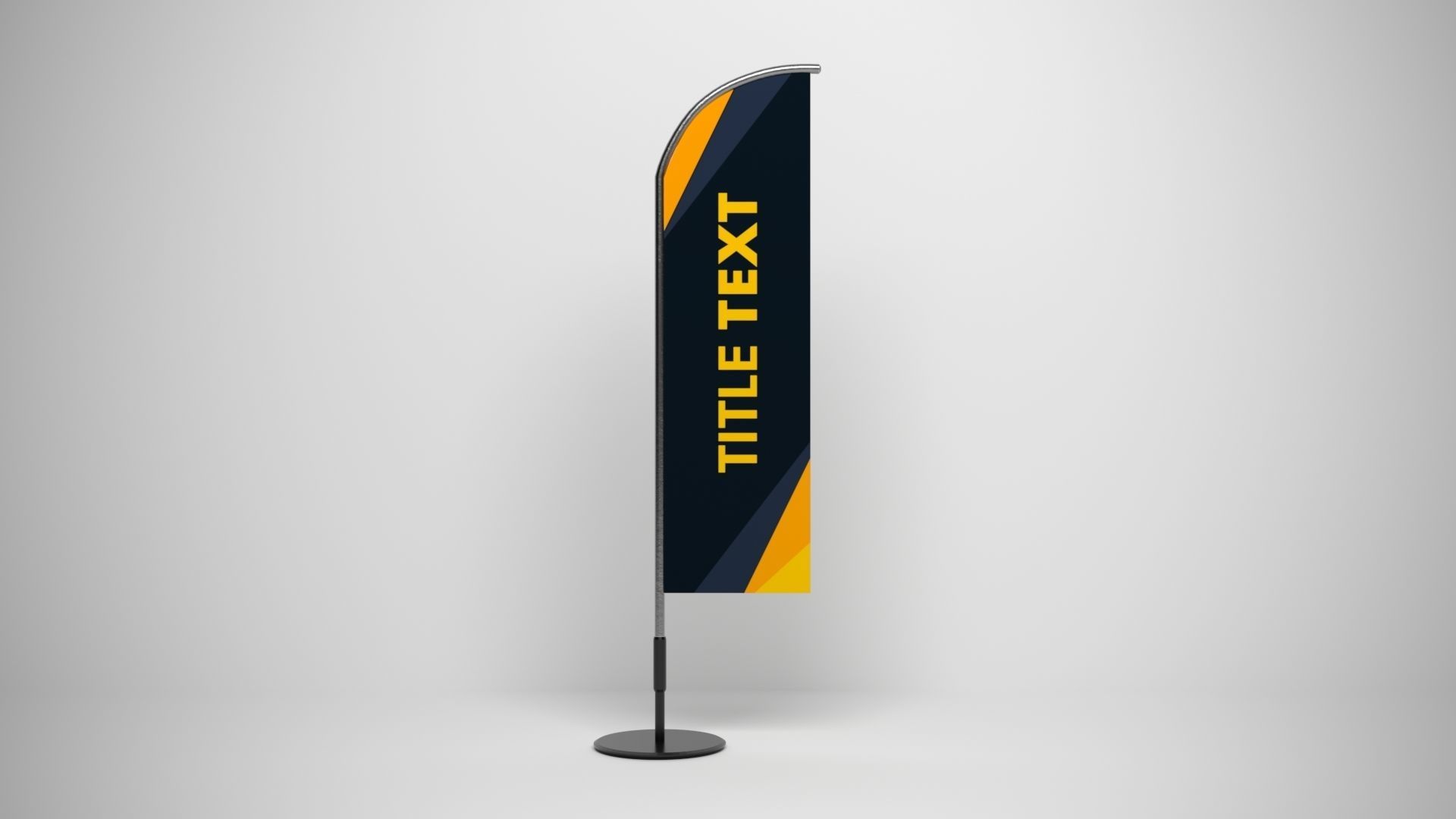 Banner Flags Low-poly 3D model_5