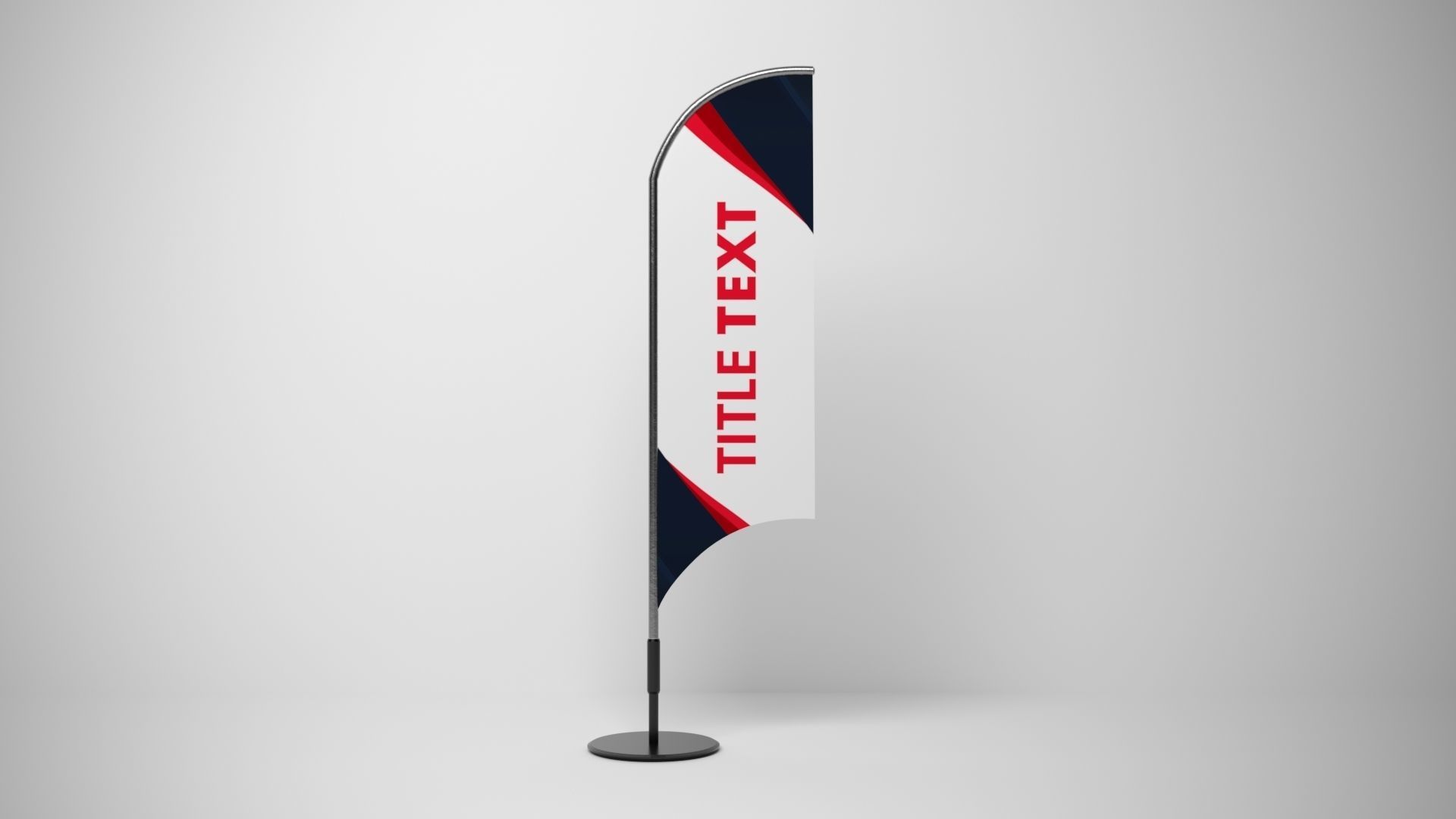 Banner Flags Low-poly 3D model_7