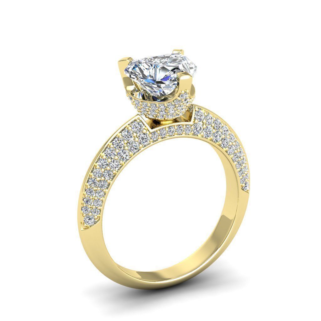 Engagement ring Stella heart 3D print model_10