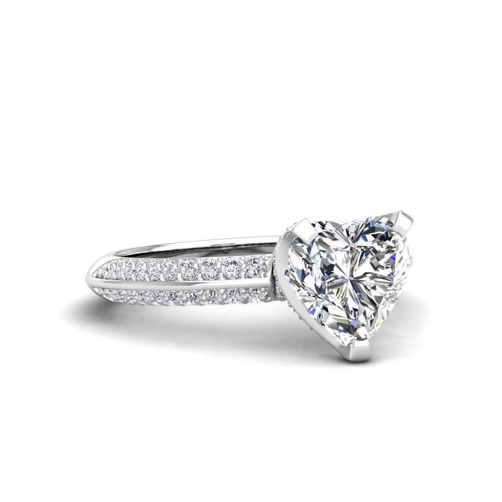 Engagement ring Stella heart 3D print model_12