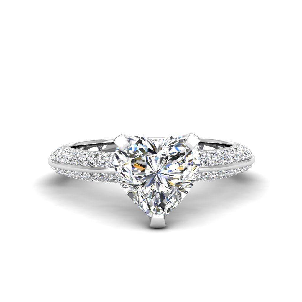 Engagement ring Stella heart 3D print model_14