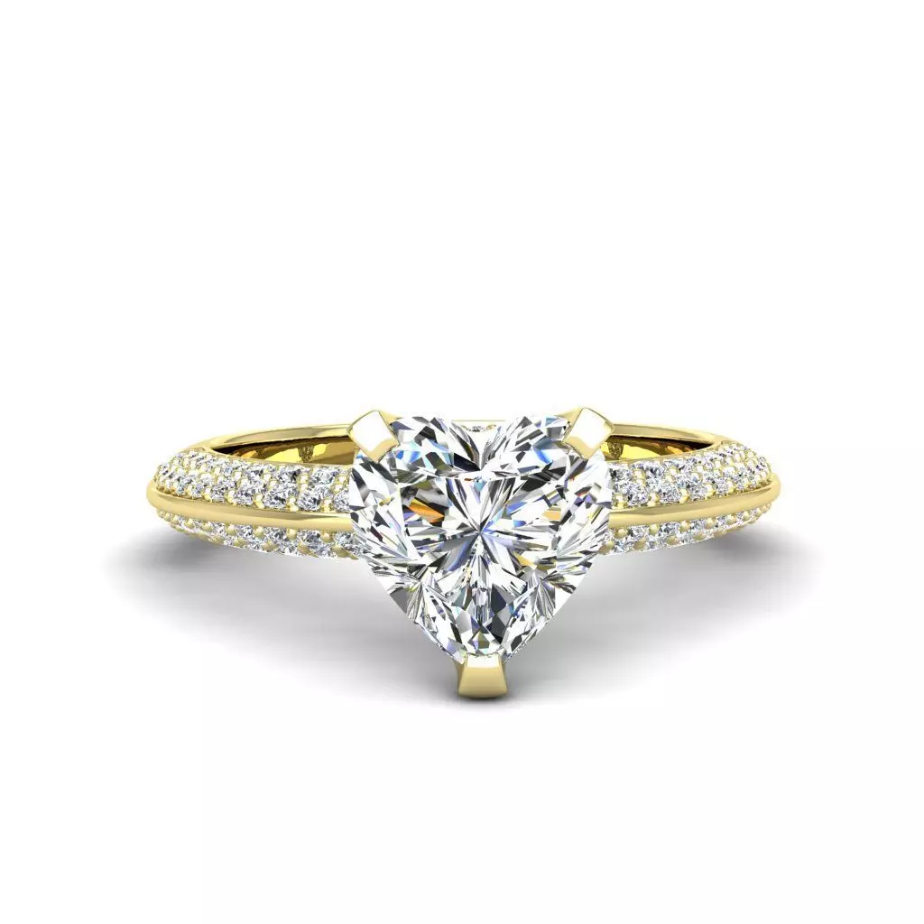 Engagement ring Stella heart 3D print model_0