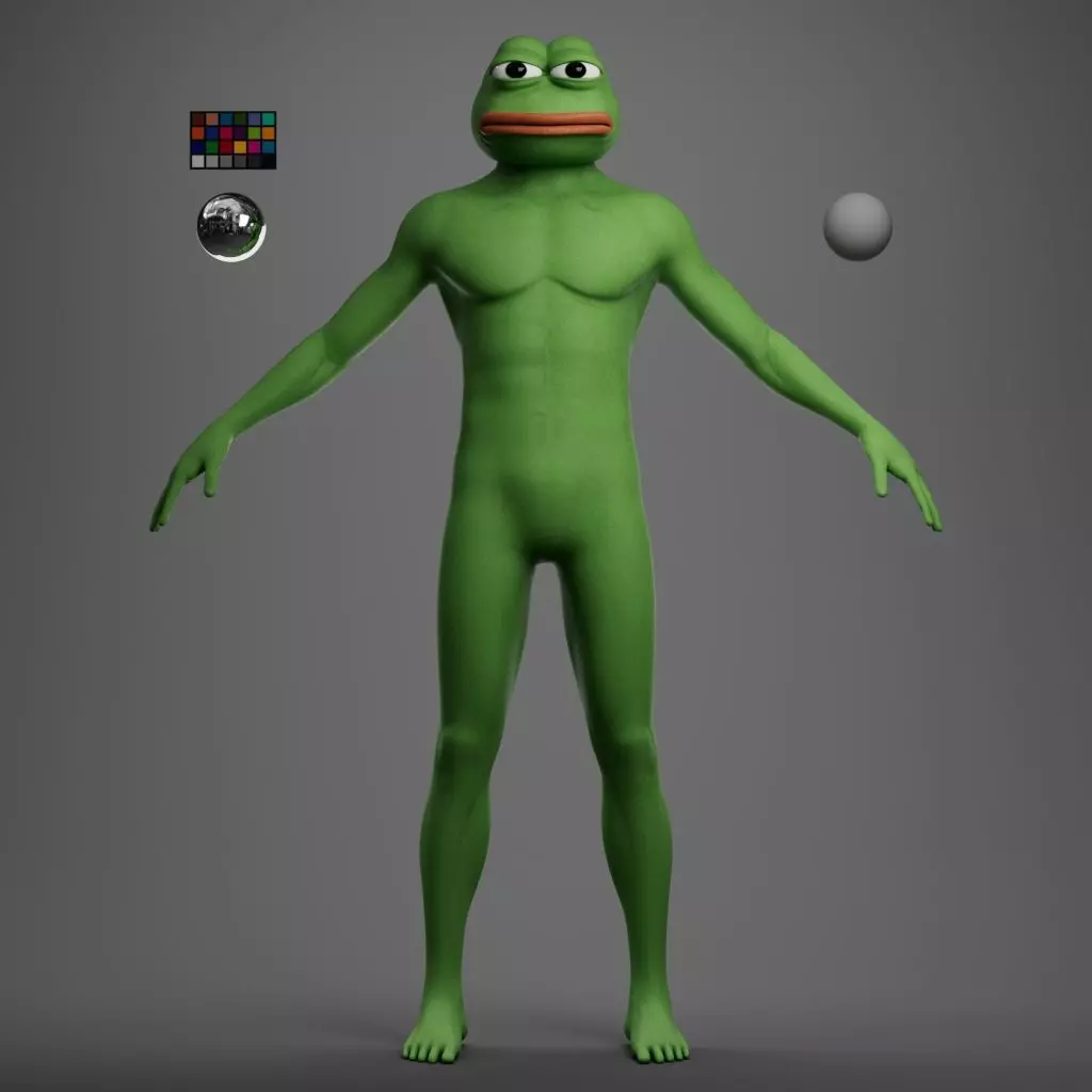 Pepe Frog Low-poly 3D model_0
