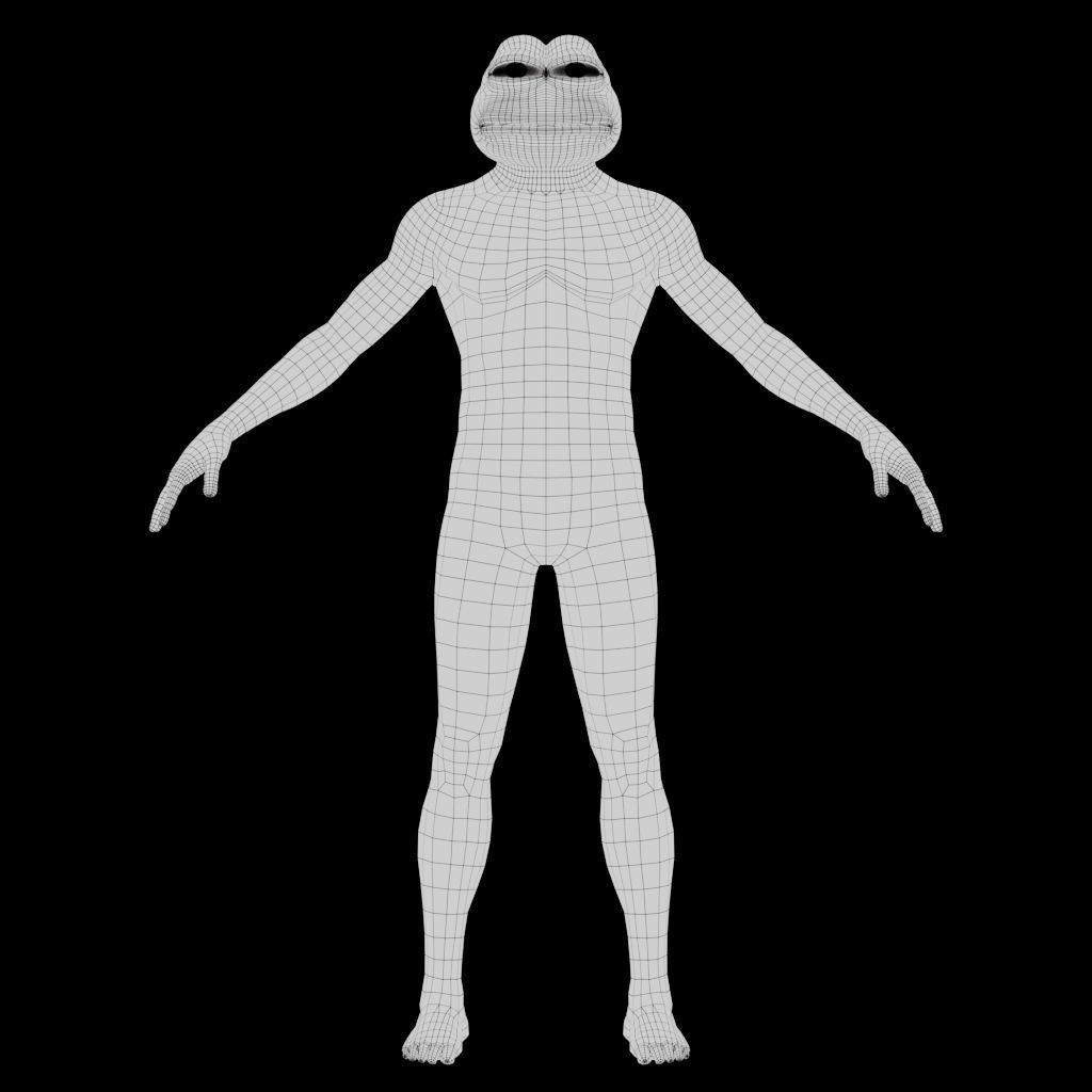 Pepe Frog Low-poly 3D model_3