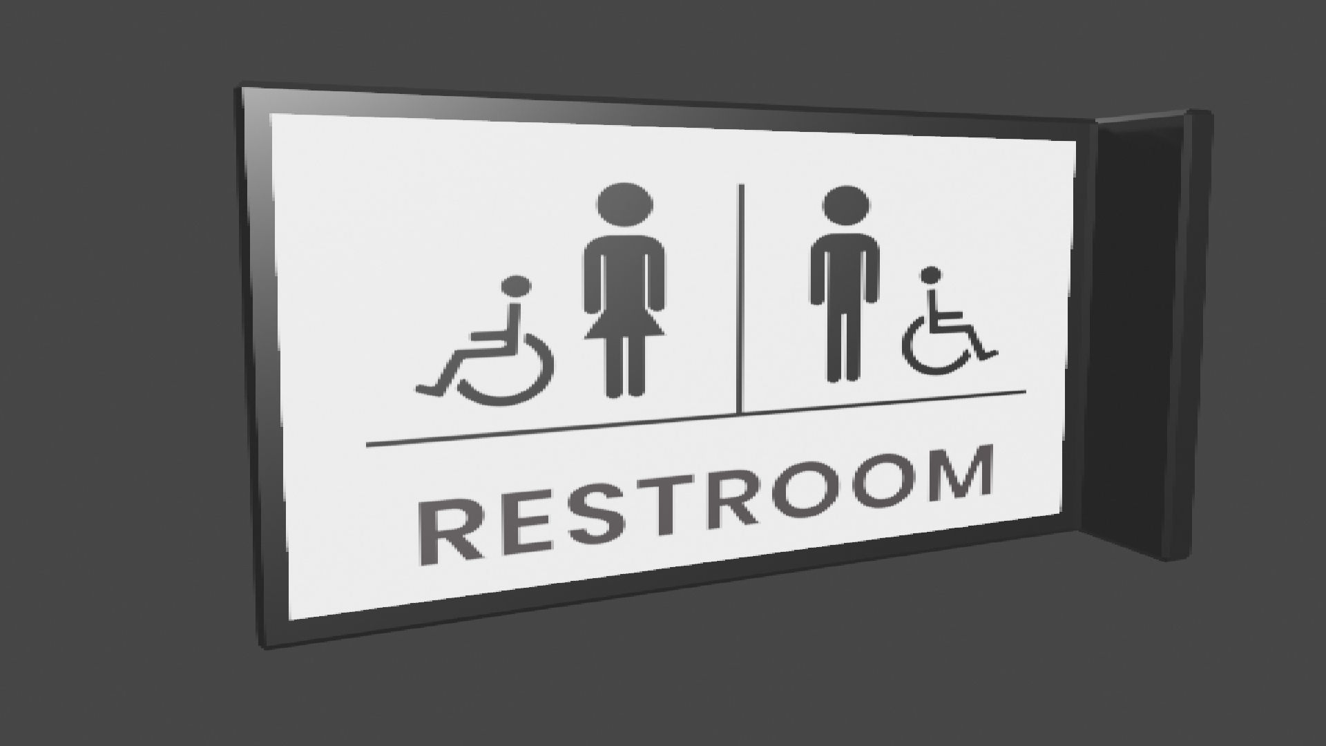 Restroom Sign Low Poly Low-poly 3D model_2
