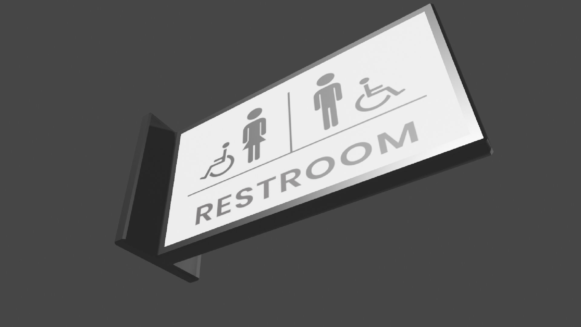 Restroom Sign Low Poly Low-poly 3D model_3