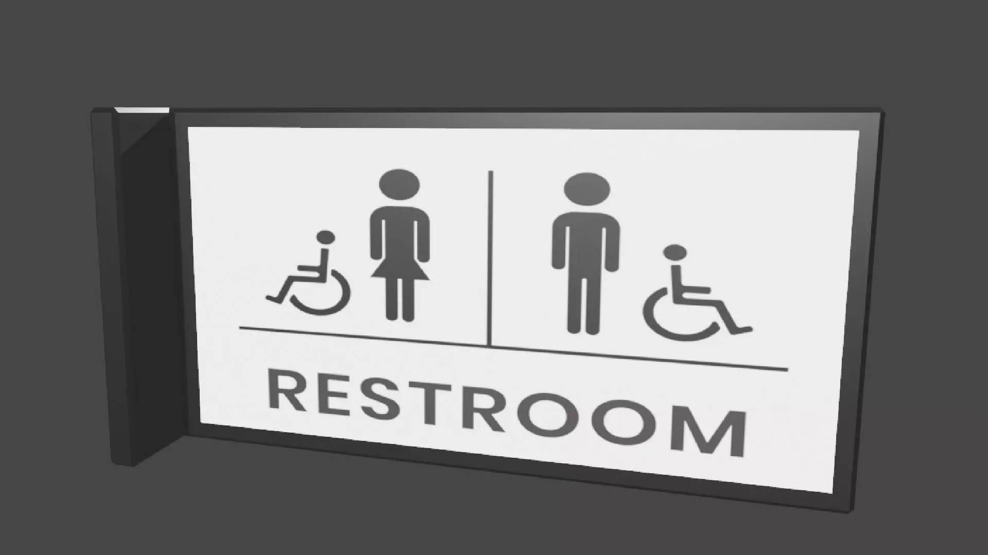 Restroom Sign Low Poly Low-poly 3D model_0