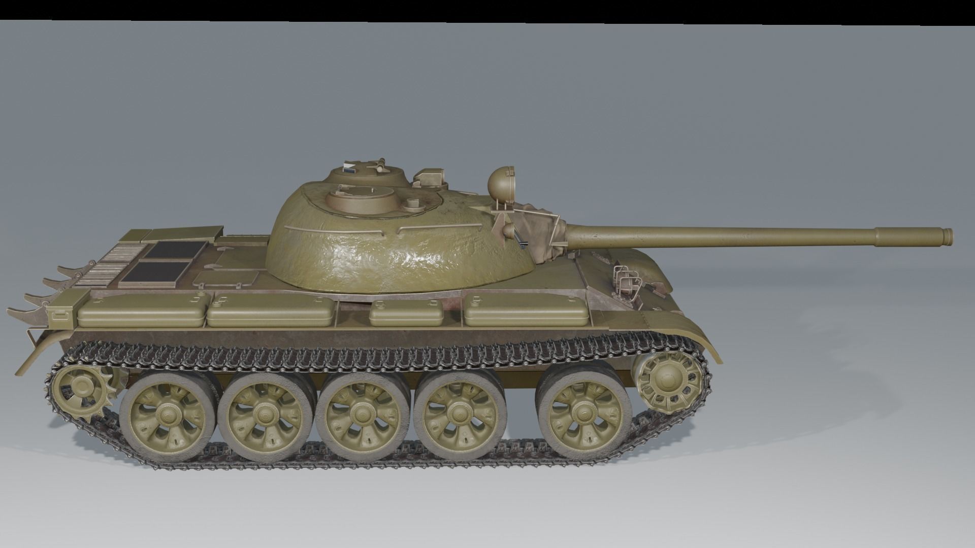 T 55 soviet main battle tank T-55A 3D model_1