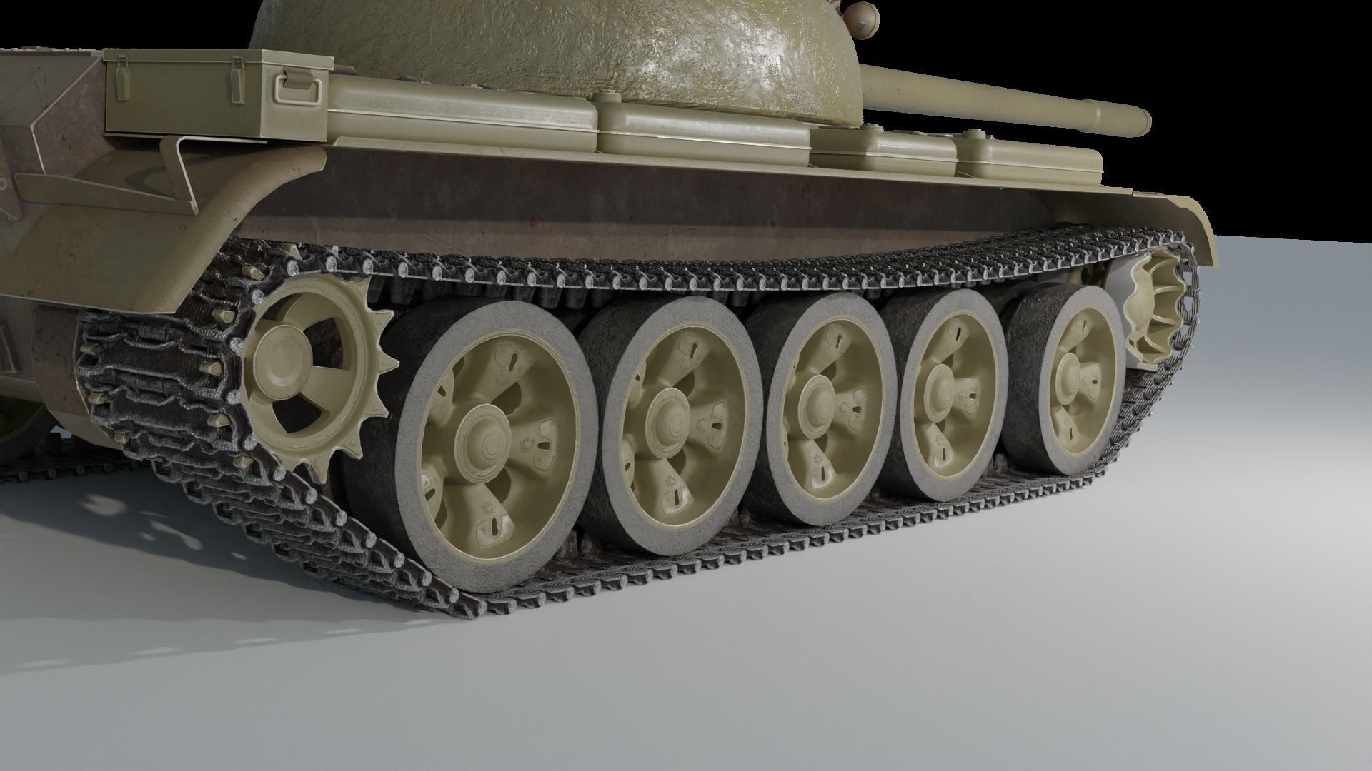 T 55 soviet main battle tank T-55A 3D model_8