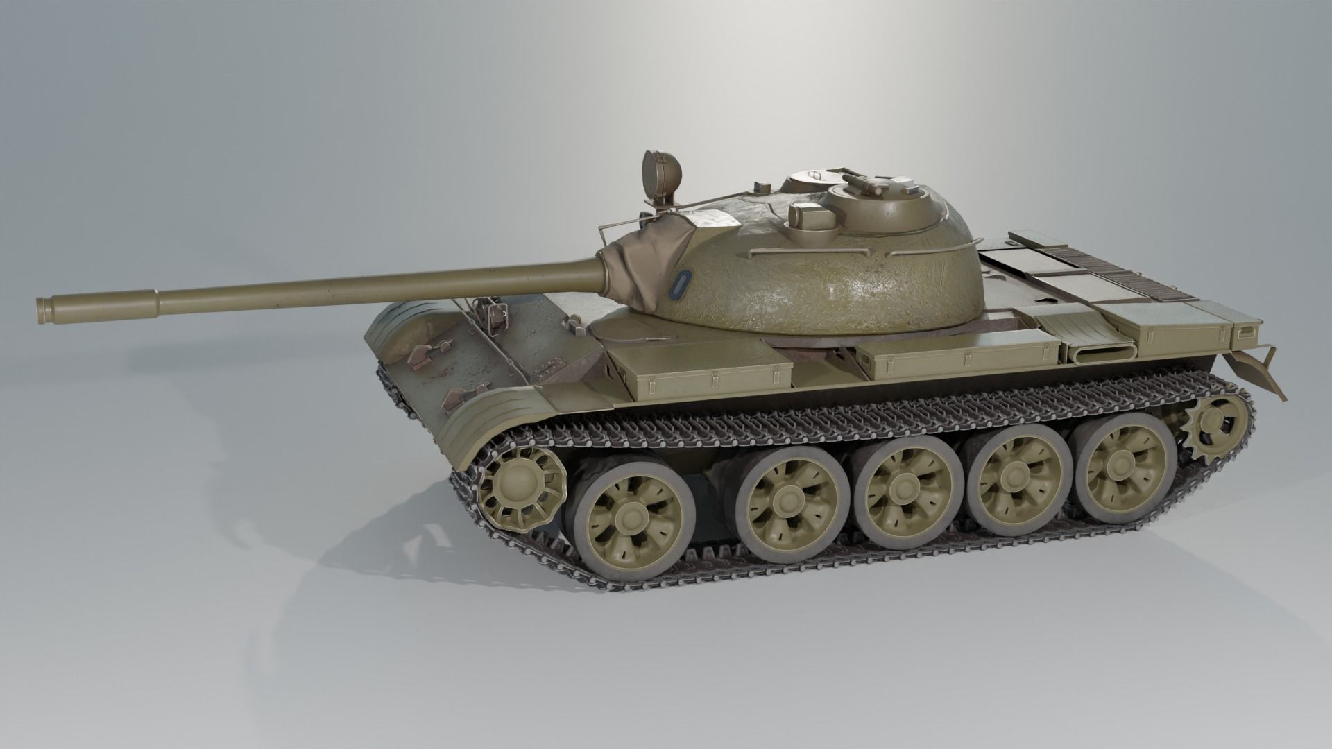 T 55 soviet main battle tank T-55A 3D model_9