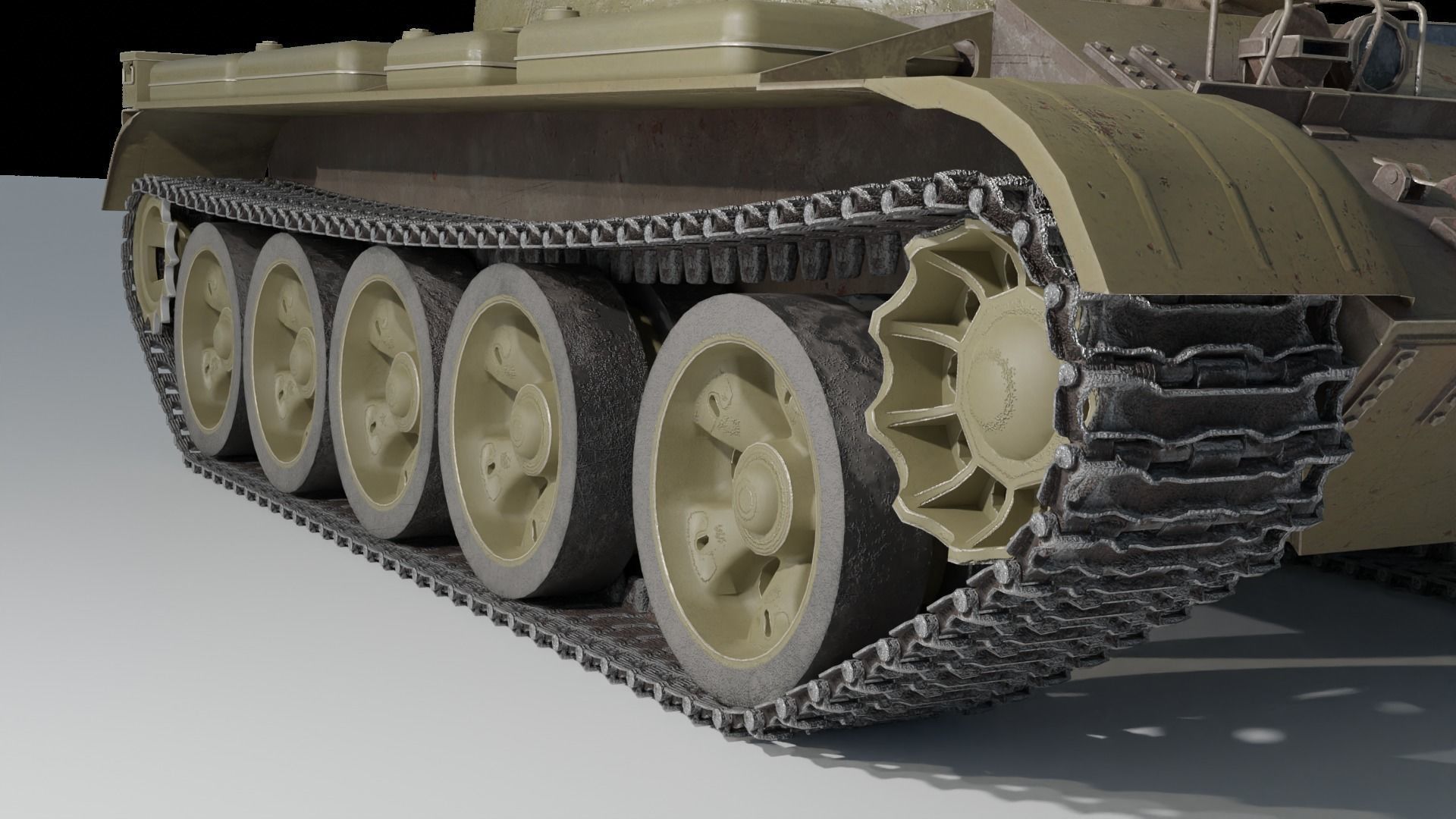 T 55 soviet main battle tank T-55A 3D model_7